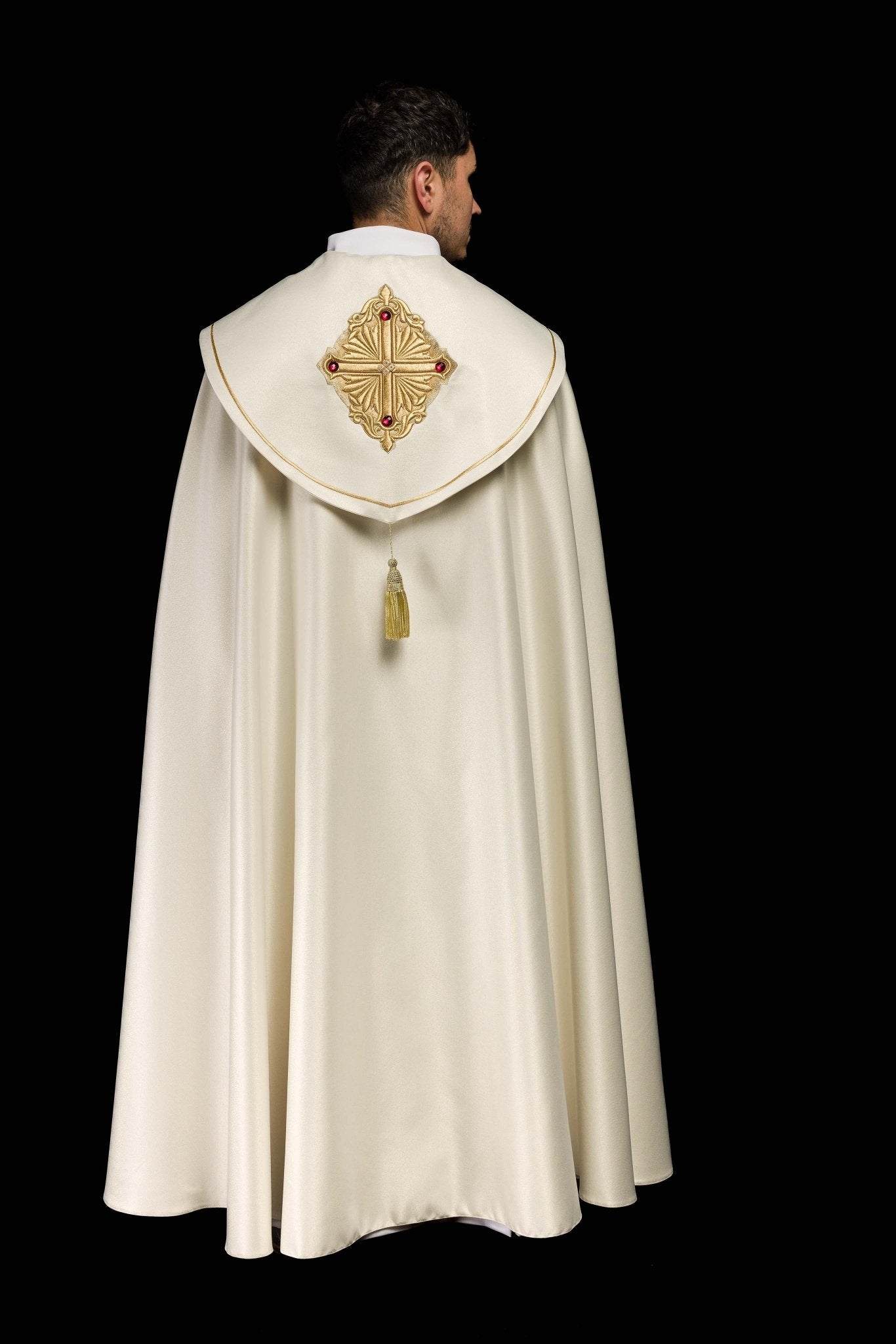 Gold liturgical cope decorated handmade LE/3010/05 150cm - CHASUBLES.COM