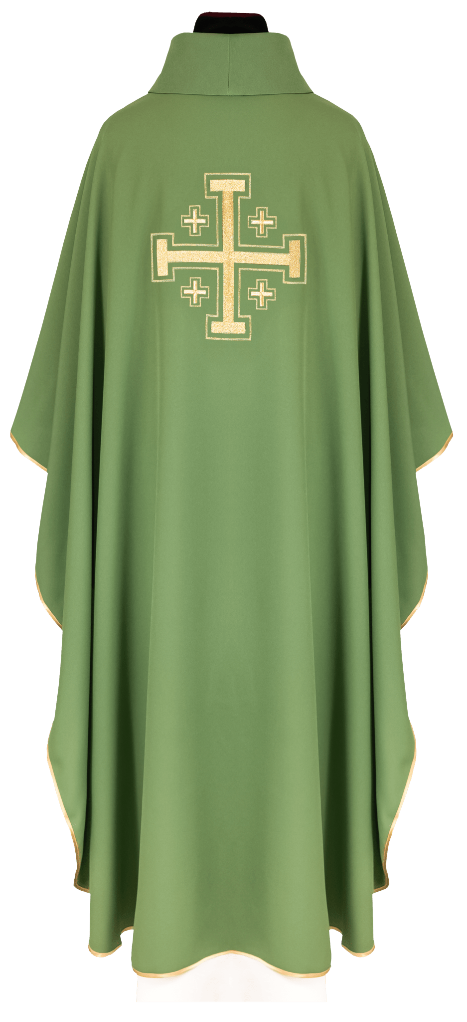 Green chasuble embroidered with a cross motif KDT/7146/01/12 - CHASUBLES.COM