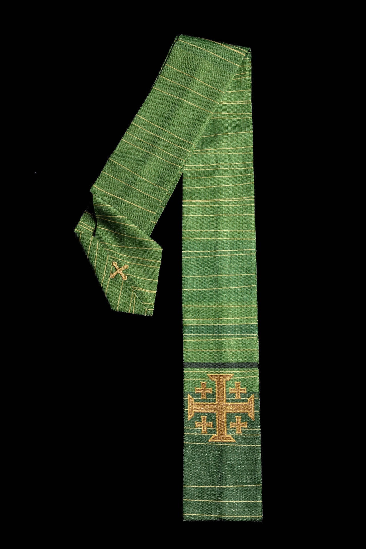 Green printed chasuble with Jerusalem Cross KOD/7001/01/40 - CHASUBLES.COM