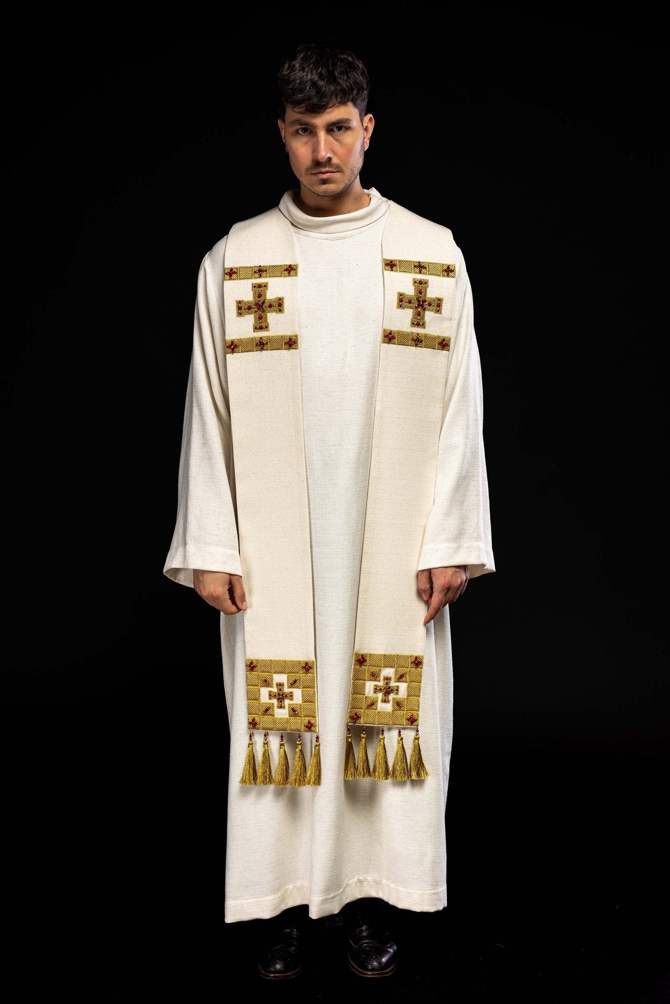 Handmade Stole with Natural Stones Handmade 2011 HM/2011/05/71 - CHASUBLES.COM