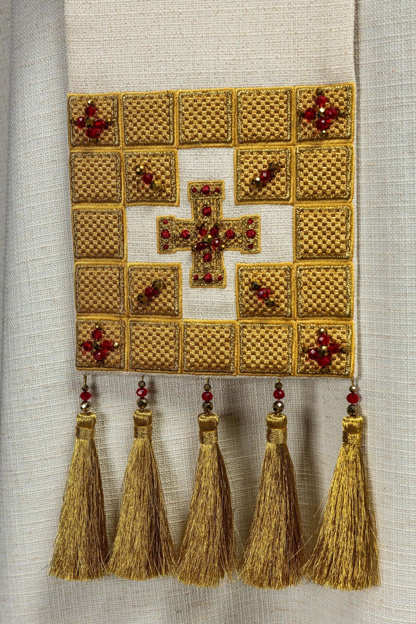 Handmade Stole with Natural Stones Handmade 2011 HM/2011/05/71 - CHASUBLES.COM