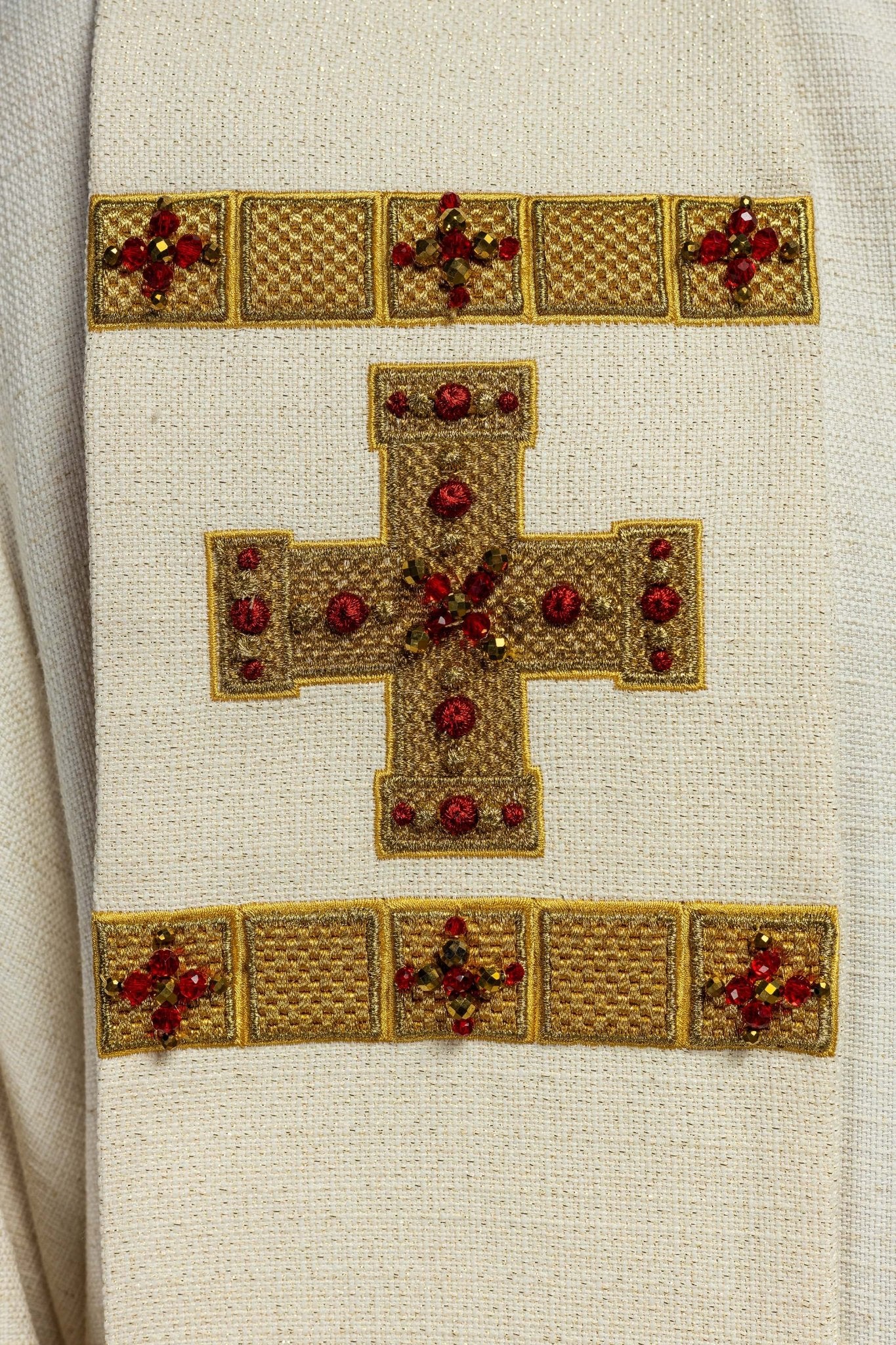 Handmade Stole with Natural Stones Handmade 2011 HM/2011/05/71 - CHASUBLES.COM