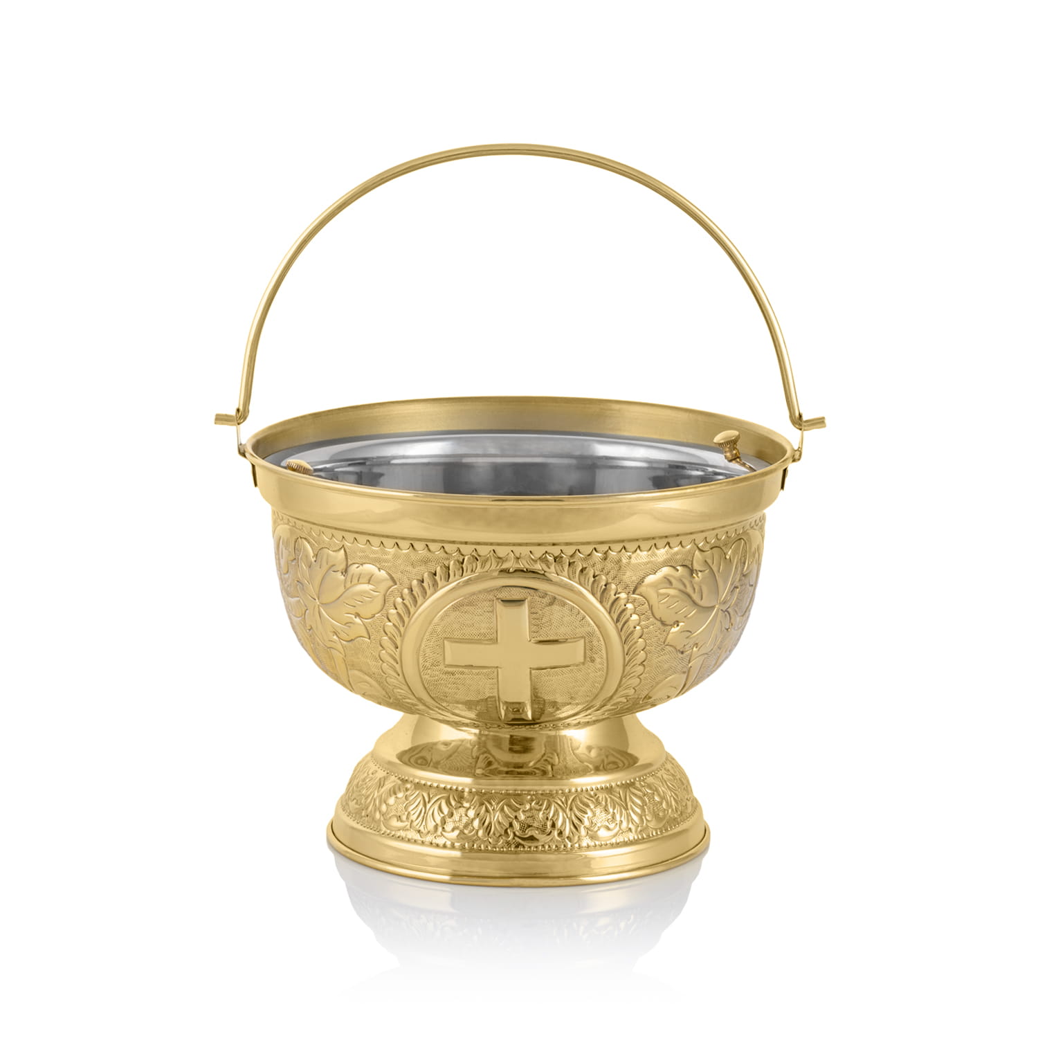Holy water pot - brass HWF - 1042 - HAFTINAUSA.COM