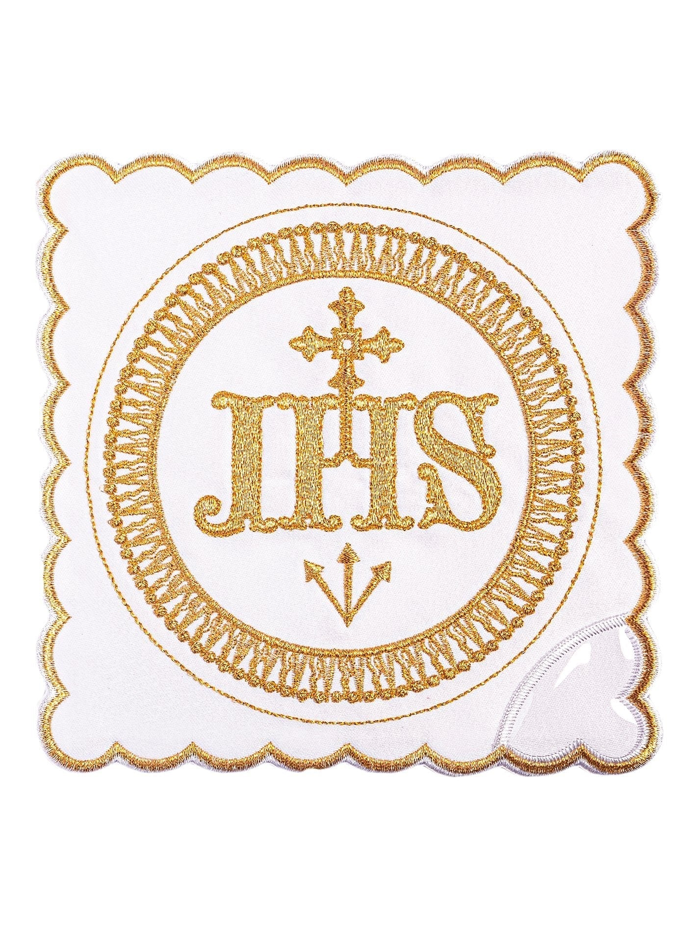 Linen Chalice Linens Embroidered with IHS KK/082 - HAFTINAUSA.COM