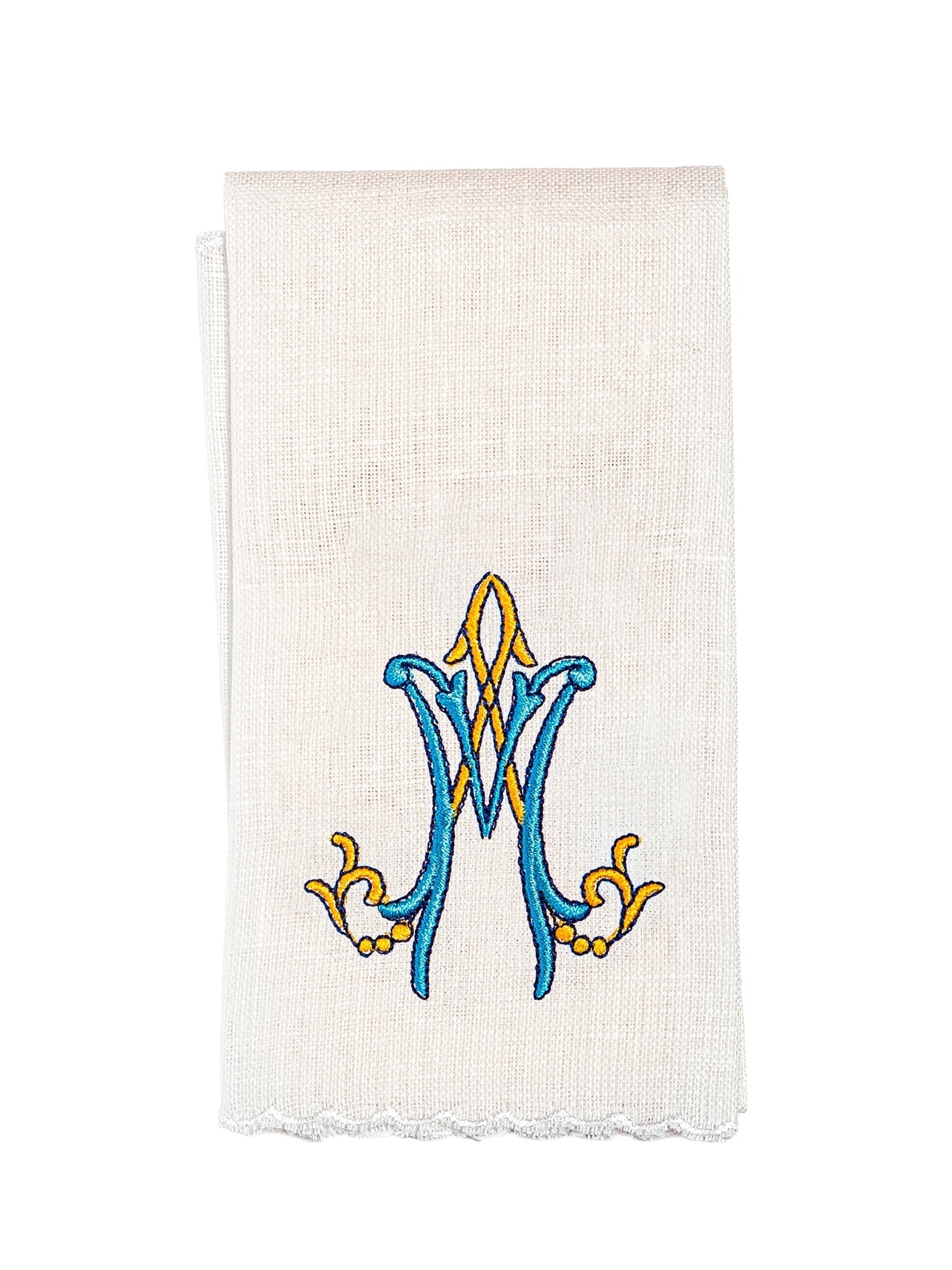 Linen Chalice Linens with Colorful Marian Embroidery KKL/078 - HAFTINAUSA.COM