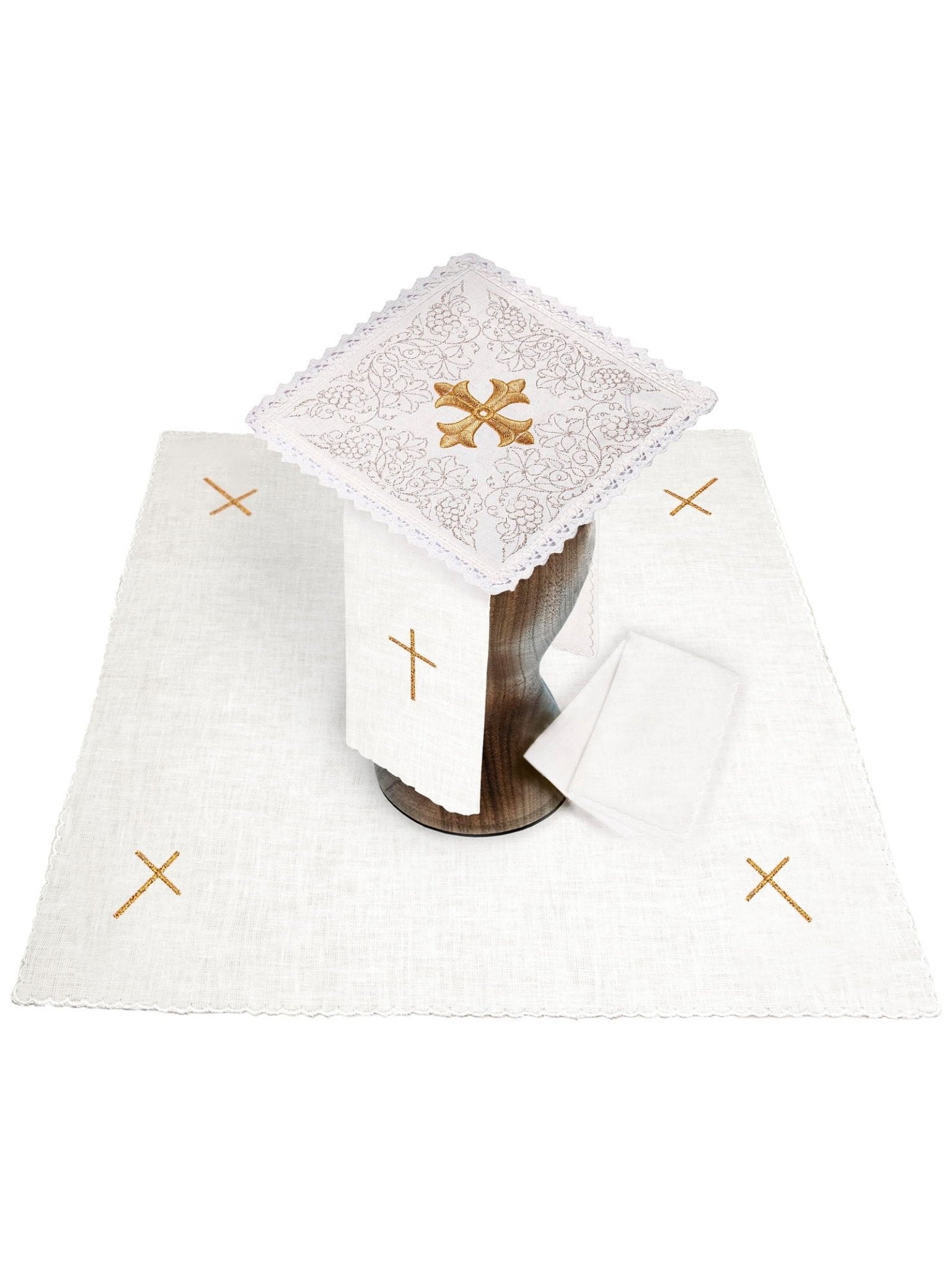 Linen Chalice Linens with Embroidered Cross KKL/149 - HAFTINAUSA.COM