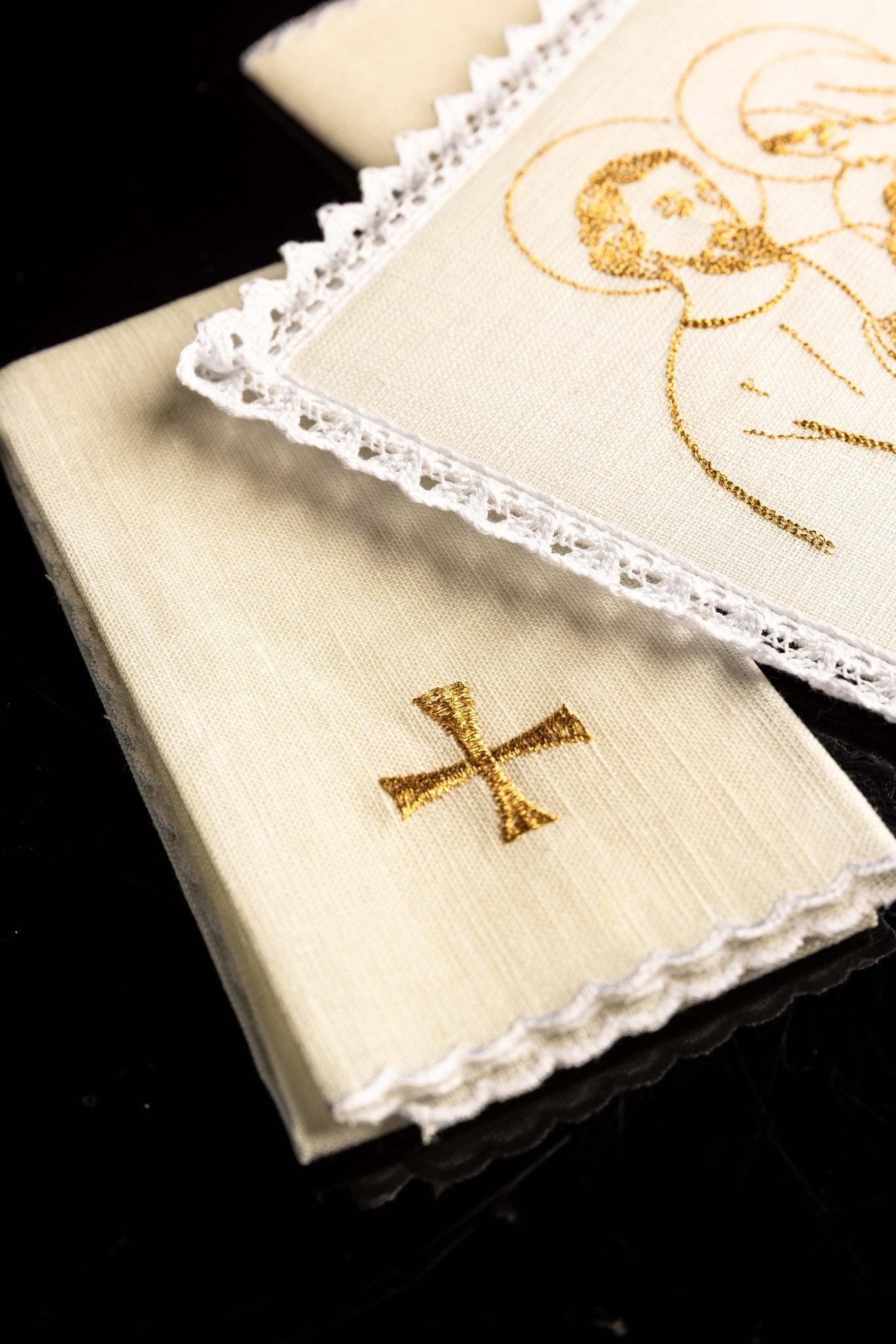 Linen Chalice Linens with Fish Motif KKL/118 - CHASUBLES.COM