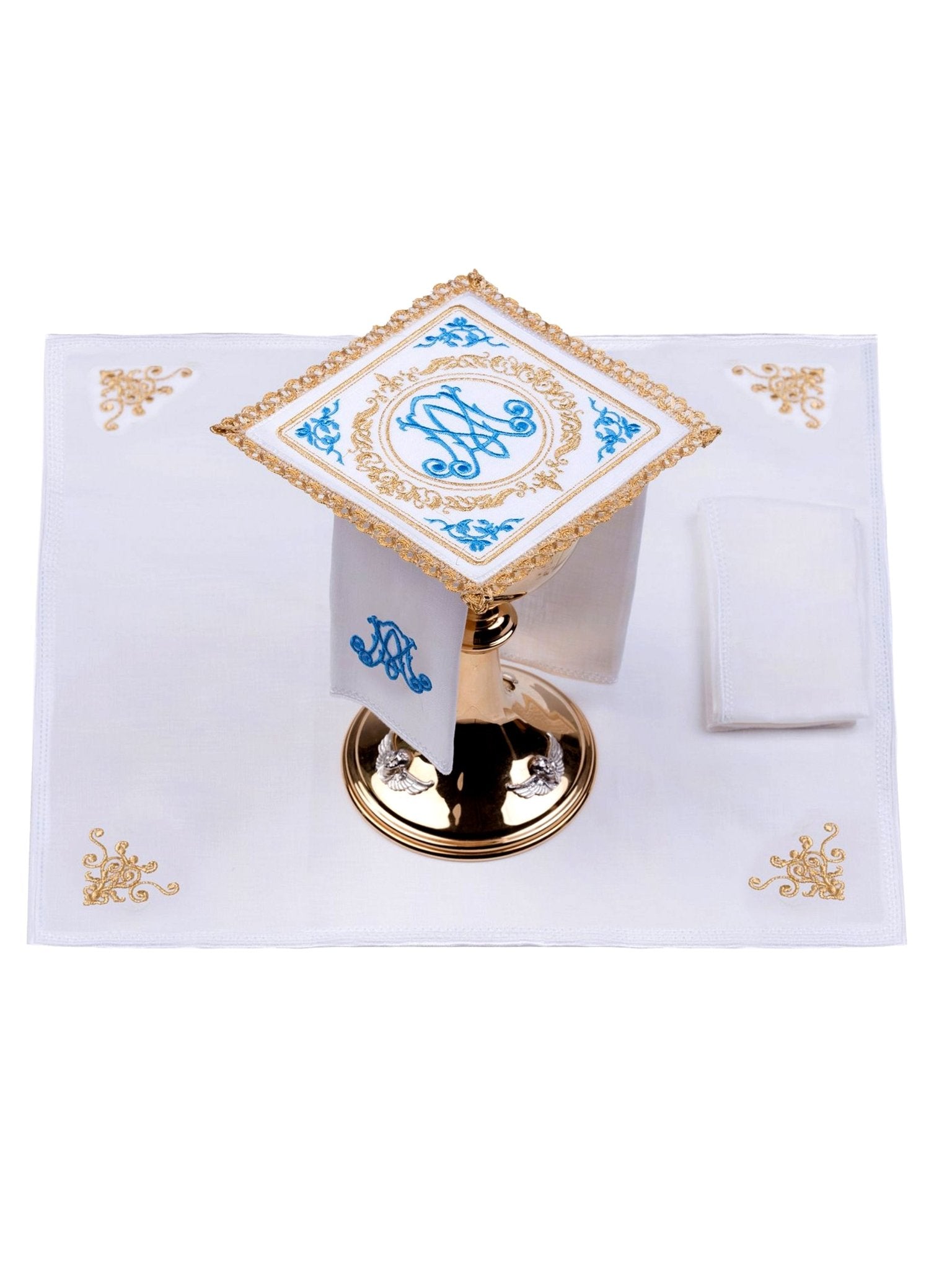 Marian altar linens set S - 5016 - HAFTINAUSA.COM