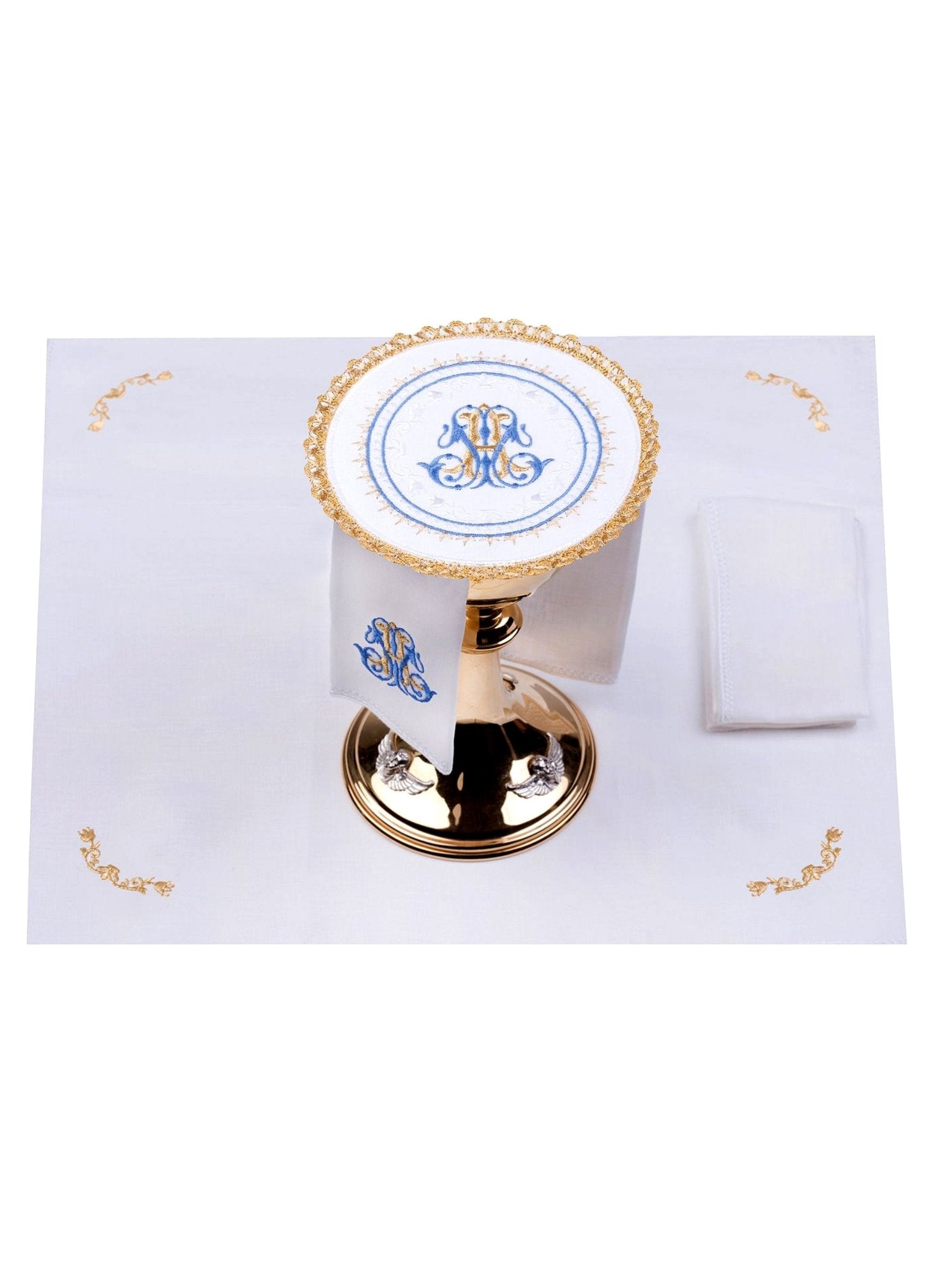 Marian altar linens set with rounded pall S - 5007 - HAFTINAUSA.COM