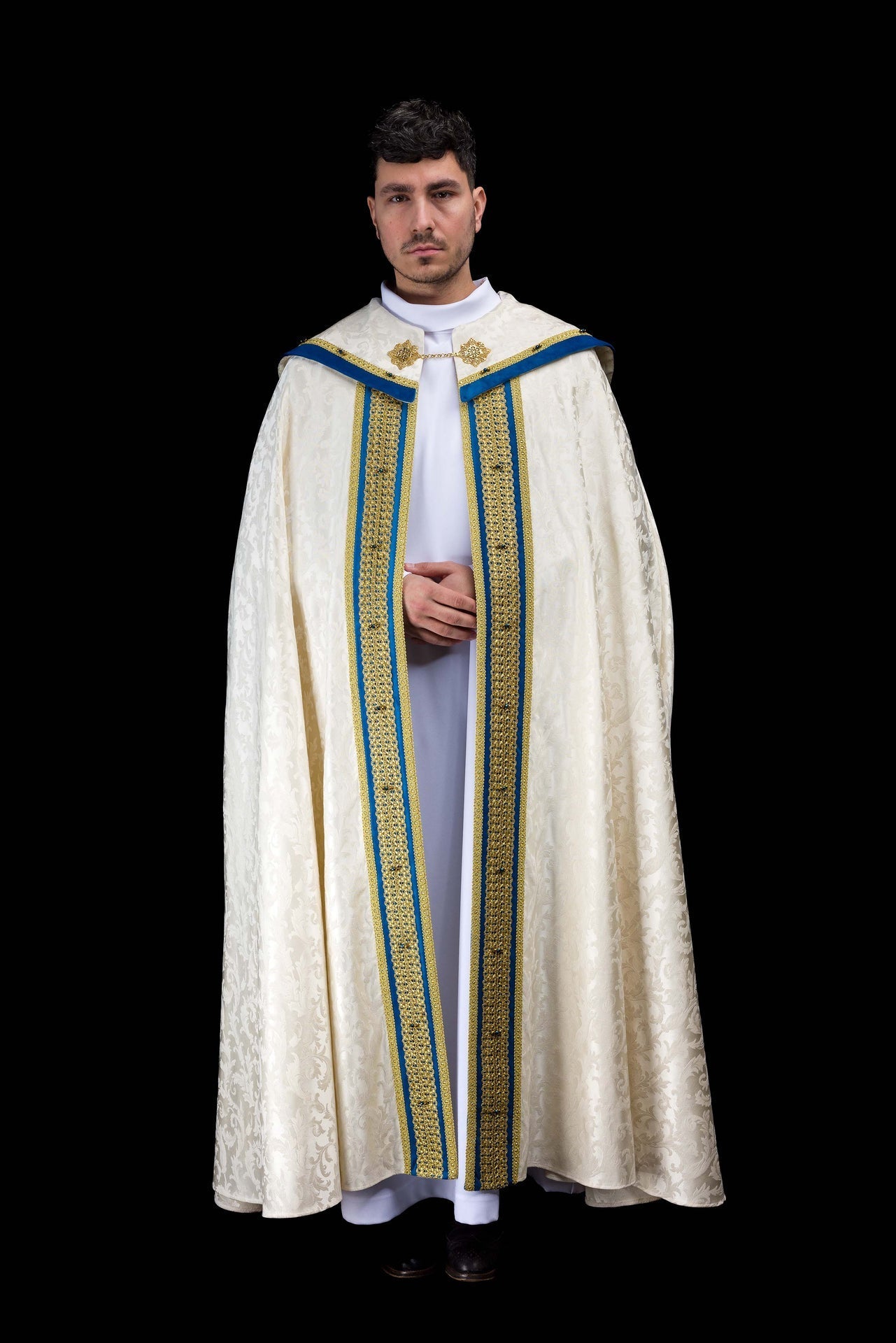 Marian Cope with Natural Stones Handmade 3006 HM/3006/05/88 145cm - CHASUBLES.COM