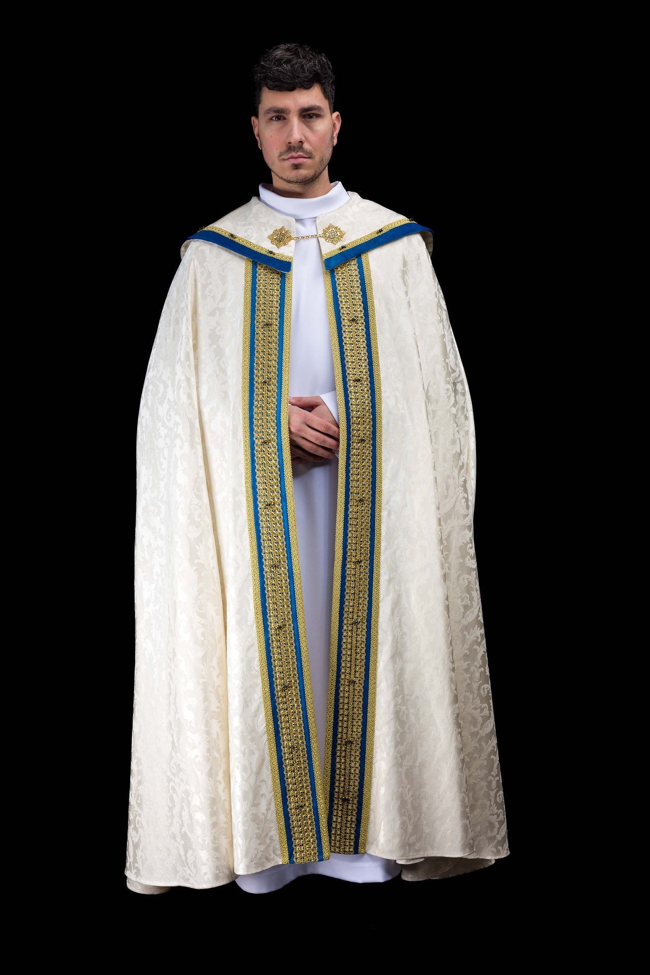 Marian Cope with Natural Stones Handmade 3006 HM/3006/05/88 145cm - CHASUBLES.COM
