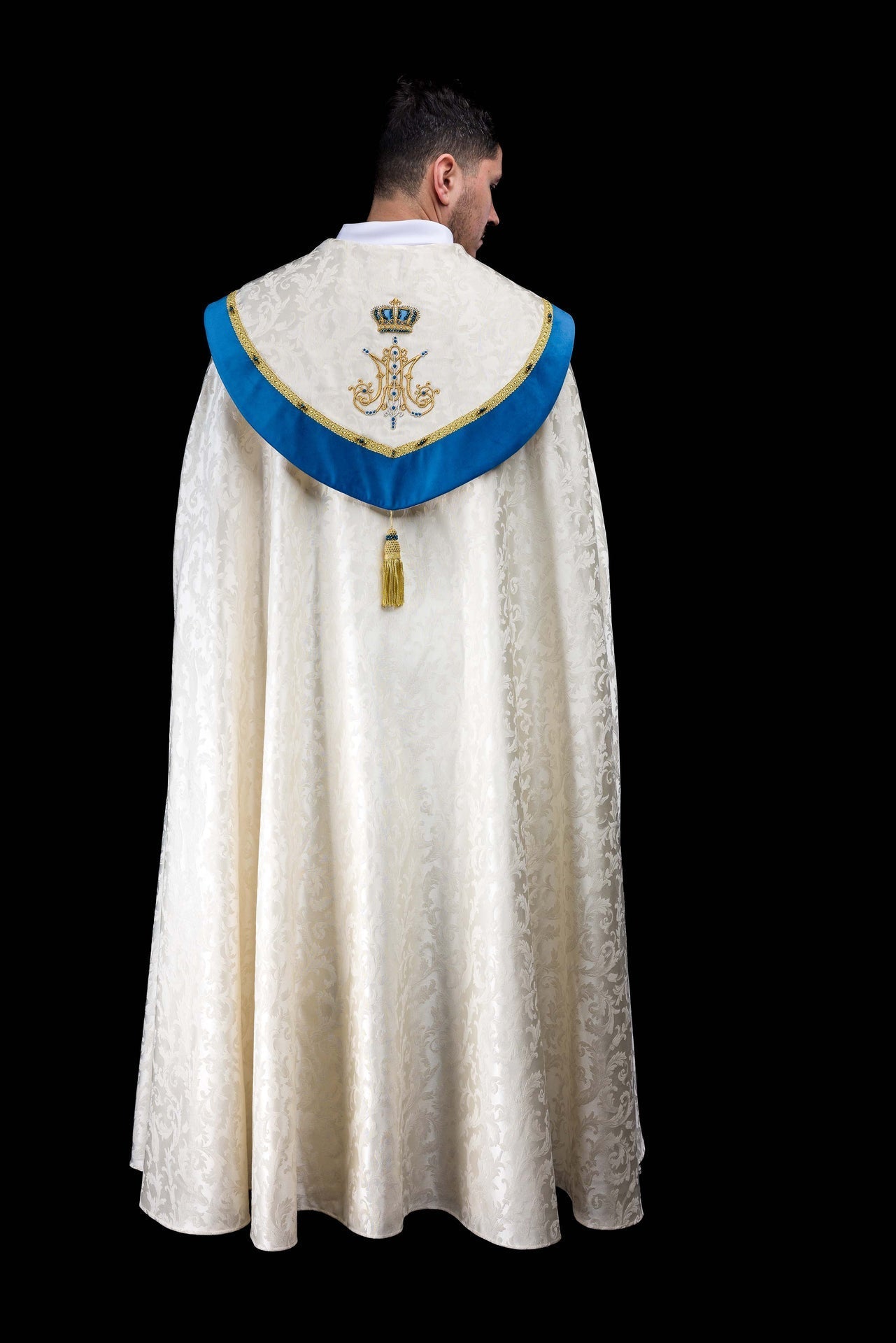 Marian Cope with Natural Stones Handmade 3006 HM/3006/05/88 145cm - CHASUBLES.COM