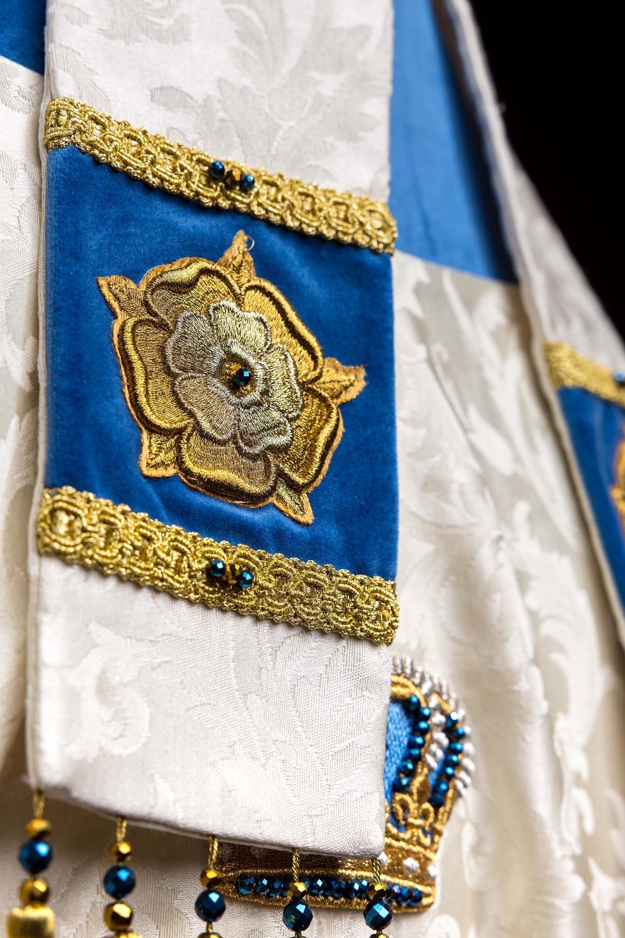 Marian mitre with natural stones Handmade 9006 HM/9006/05/88-1 - CHASUBLES.COM