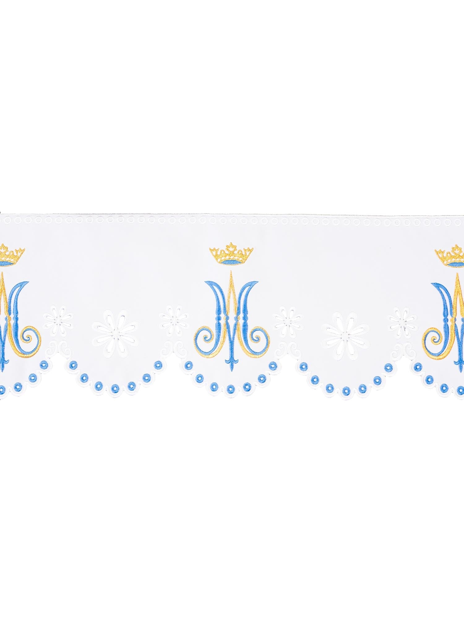 Marian superfrontal in white with embroidery KOM/047/04 19cm 3,5m - HAFTINAUSA.COM