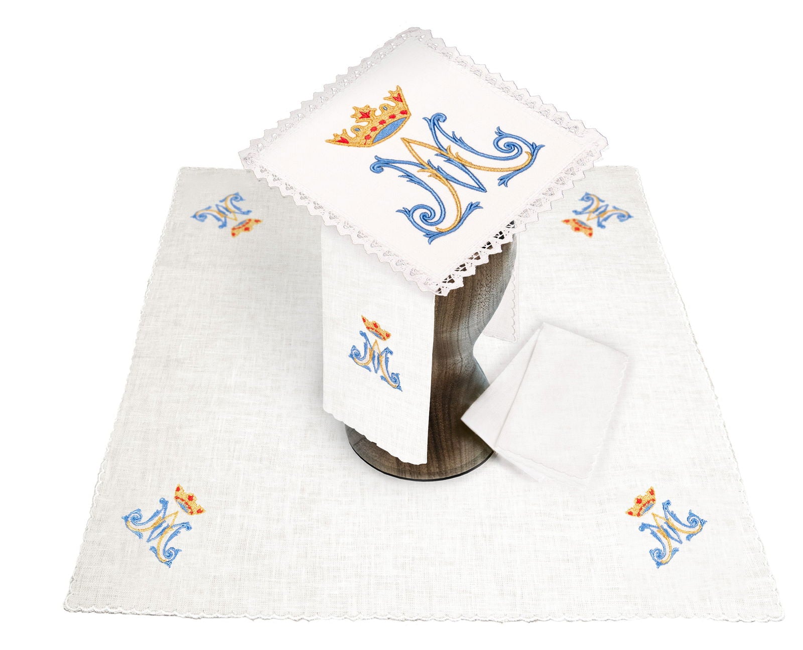 Mass linen set with classic Marian embroidery KKL/179 - HAFTINAUSA.COM