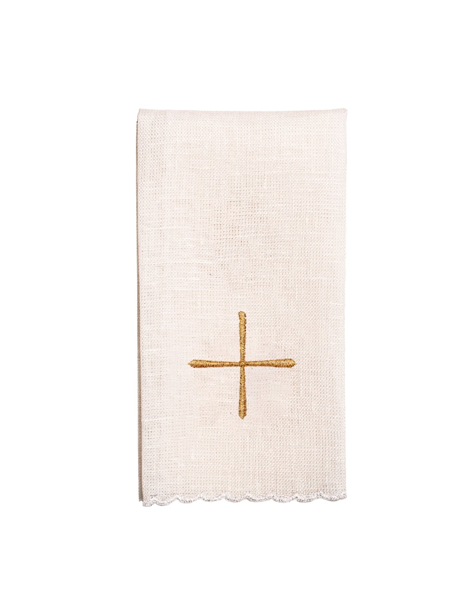 Mass linen with cross motif and pall made of red velvet KKL/5003/C1 - HAFTINAUSA.COM
