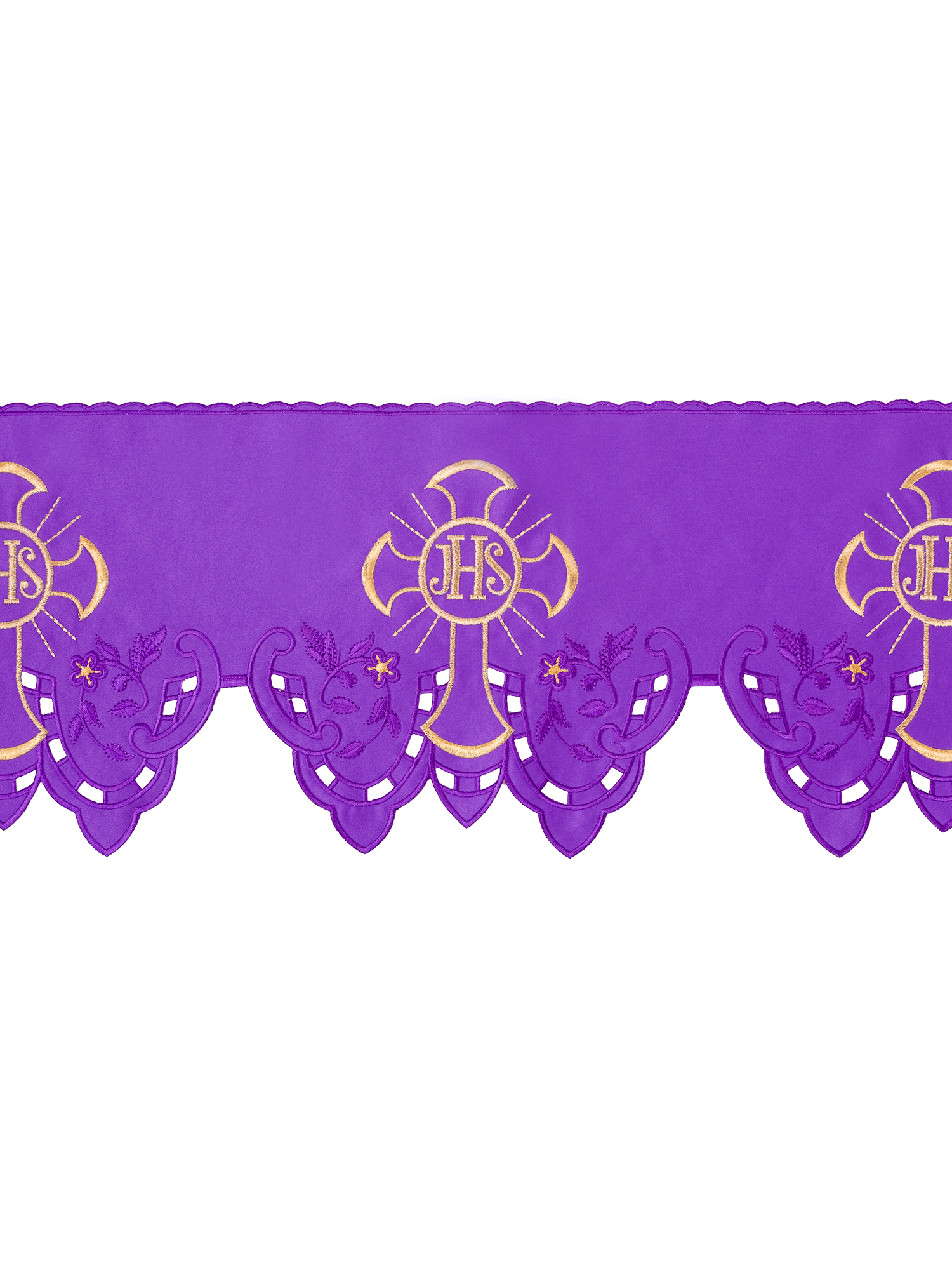 Metric with front embroidery IHS Cross Purple KOM/055/03 22cm 3,5m - HAFTINAUSA.COM