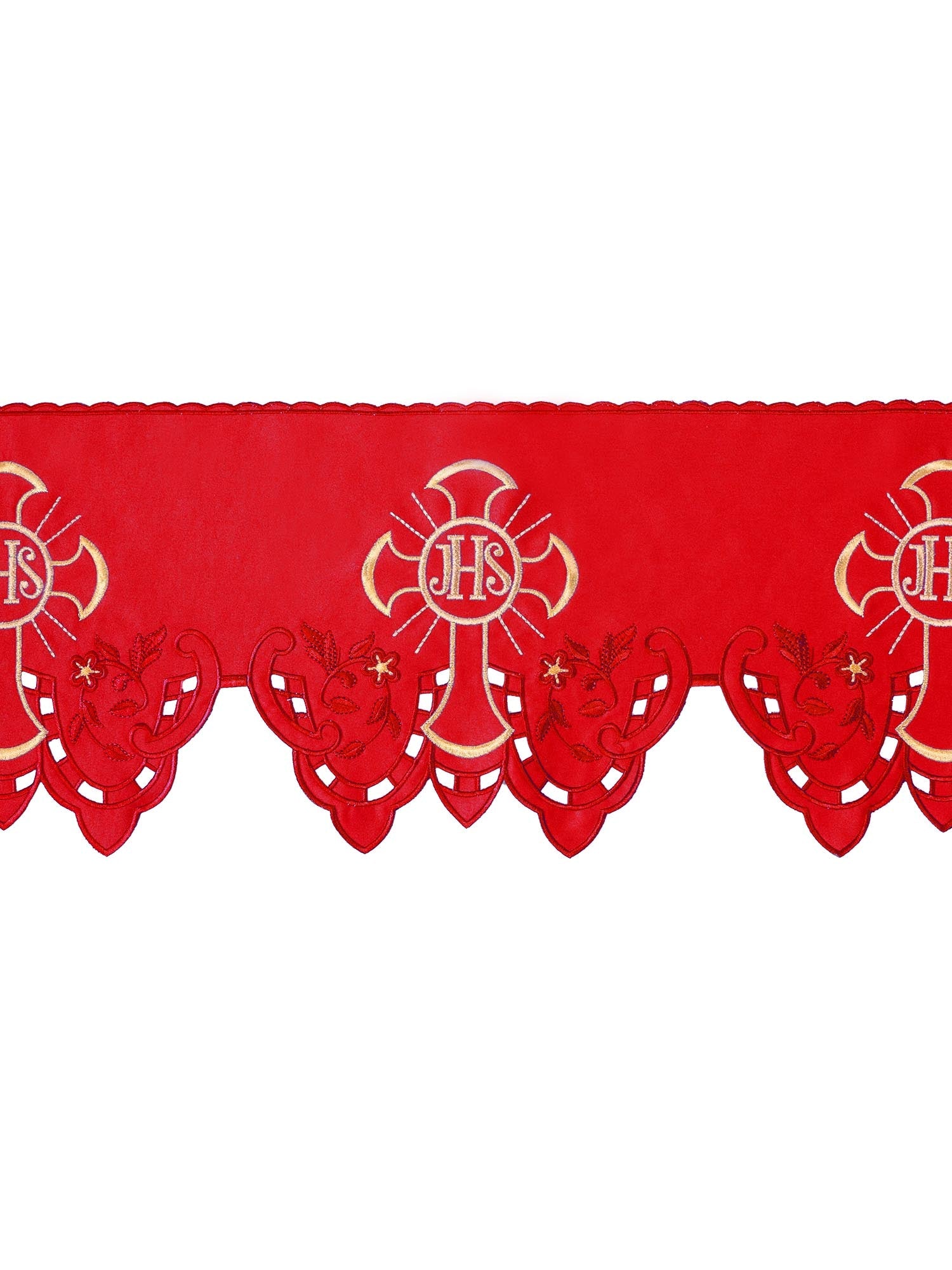 Metric with front embroidery IHS Cross Red KOM/055/02 22cm 3,5m - HAFTINAUSA.COM