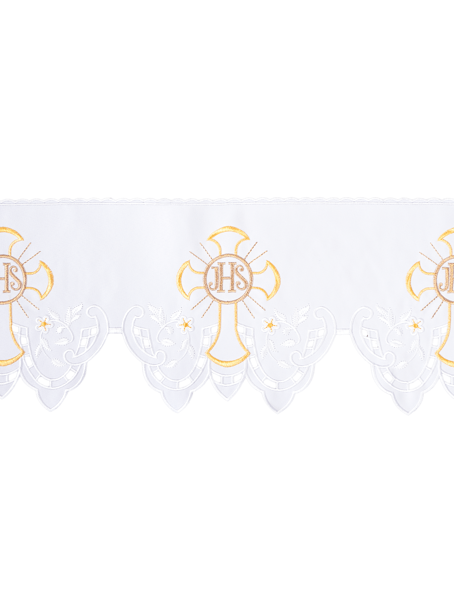 Metric with front embroidery IHS Cross White KOM/055/04 22cm 3,5m - HAFTINAUSA.COM