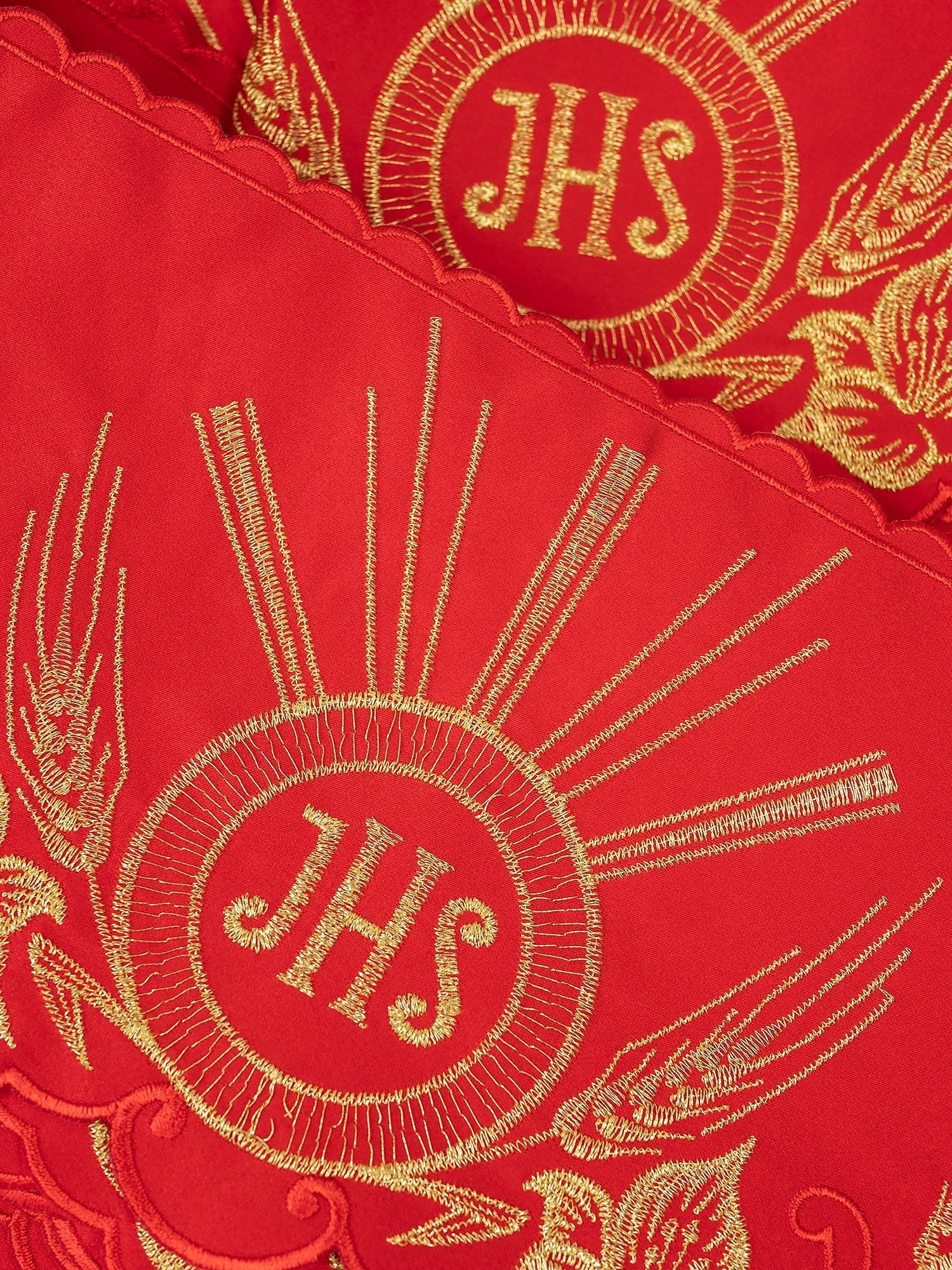 Metric with front embroidery IHS Red KOM/053/02 15cm 3,5m - HAFTINAUSA.COM