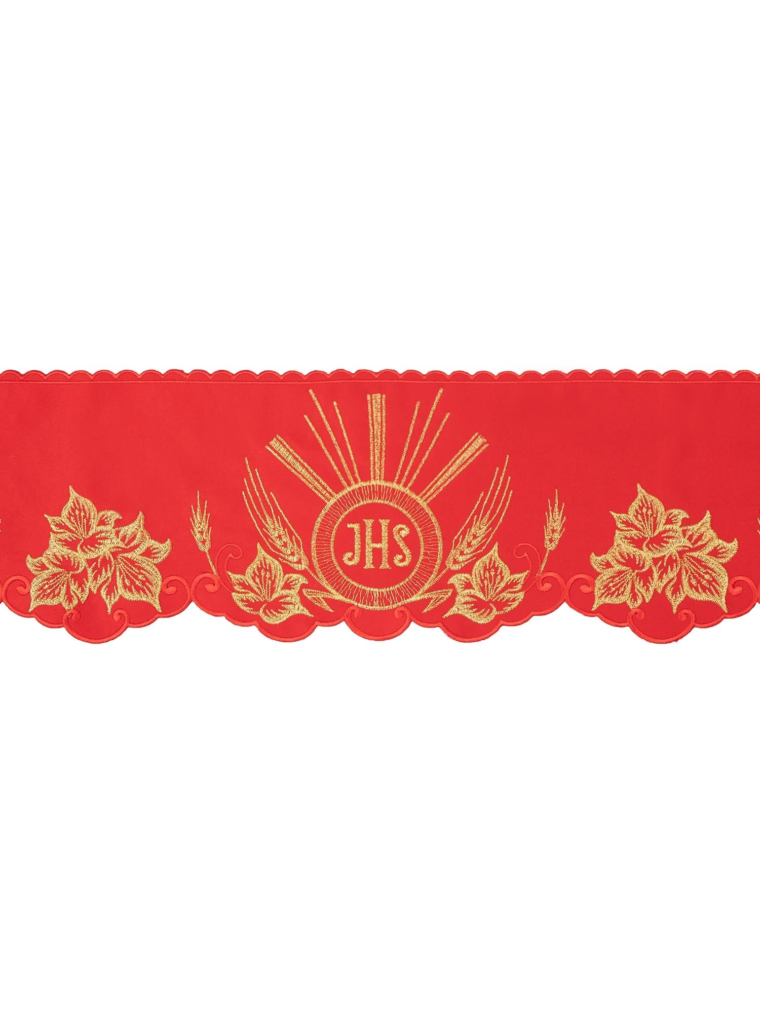 Metric with front embroidery IHS Red KOM/053/02 15cm 3,5m - HAFTINAUSA.COM