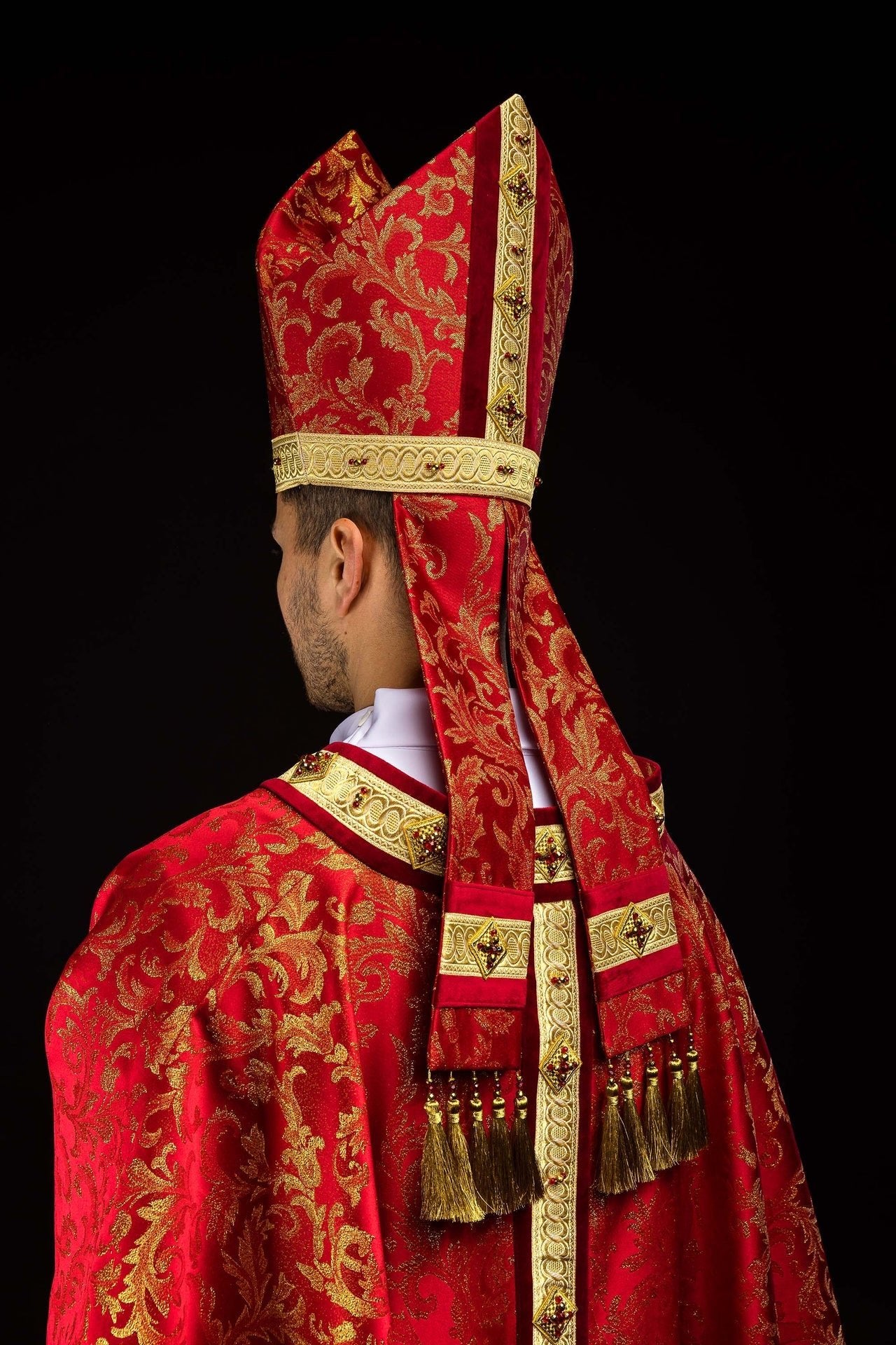 Mitre with natural stones Handmade 9003 HM/9003/02/90-1 - CHASUBLES.COM
