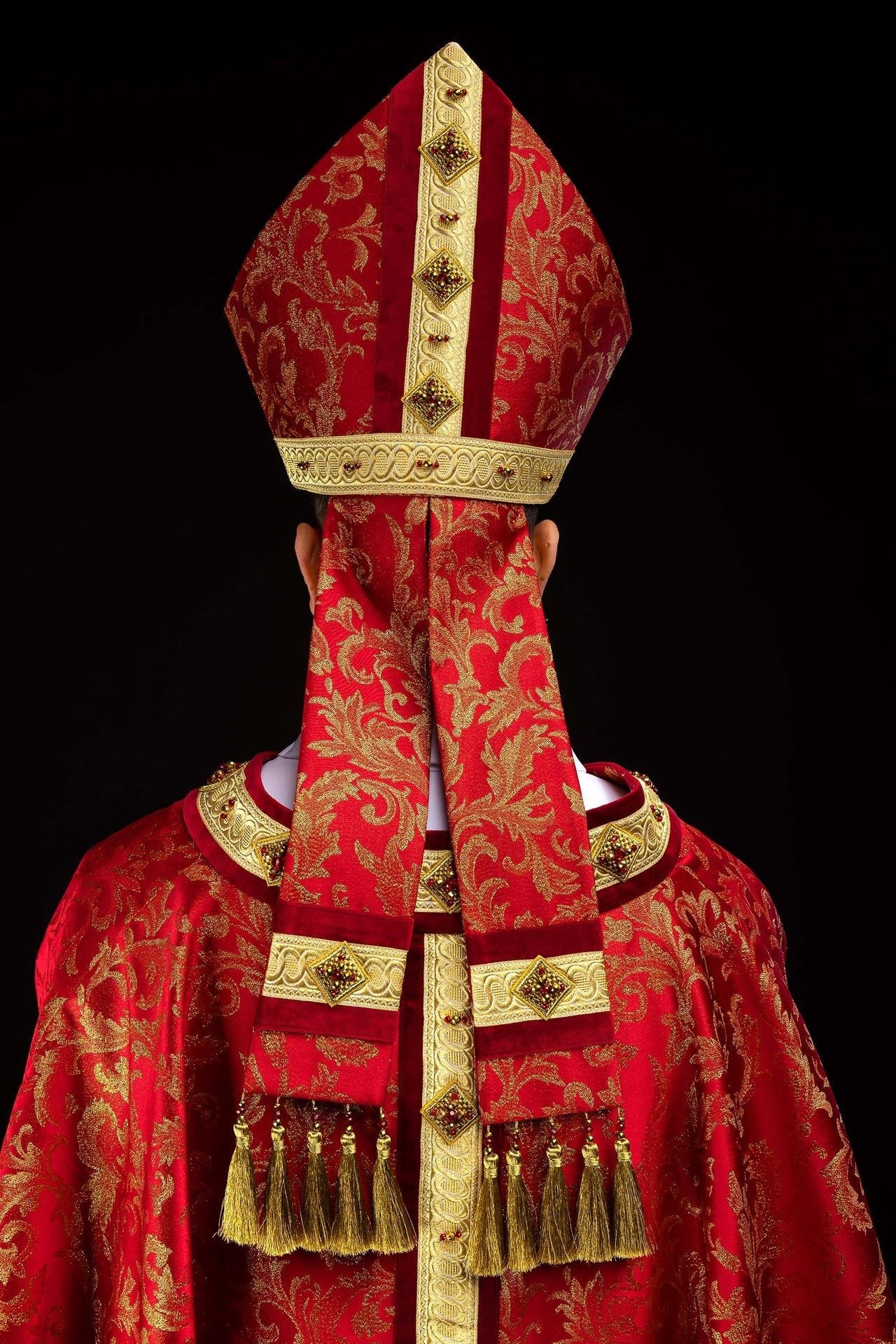 Mitre with natural stones Handmade 9003 HM/9003/02/90-1 - CHASUBLES.COM