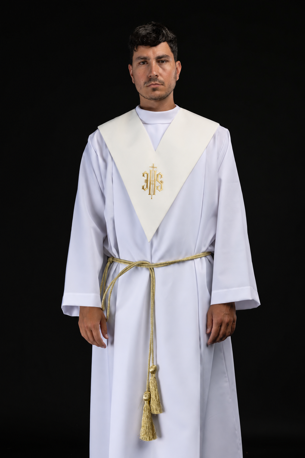 Ecru Lector's Pallium with Gold IHS Embroidery