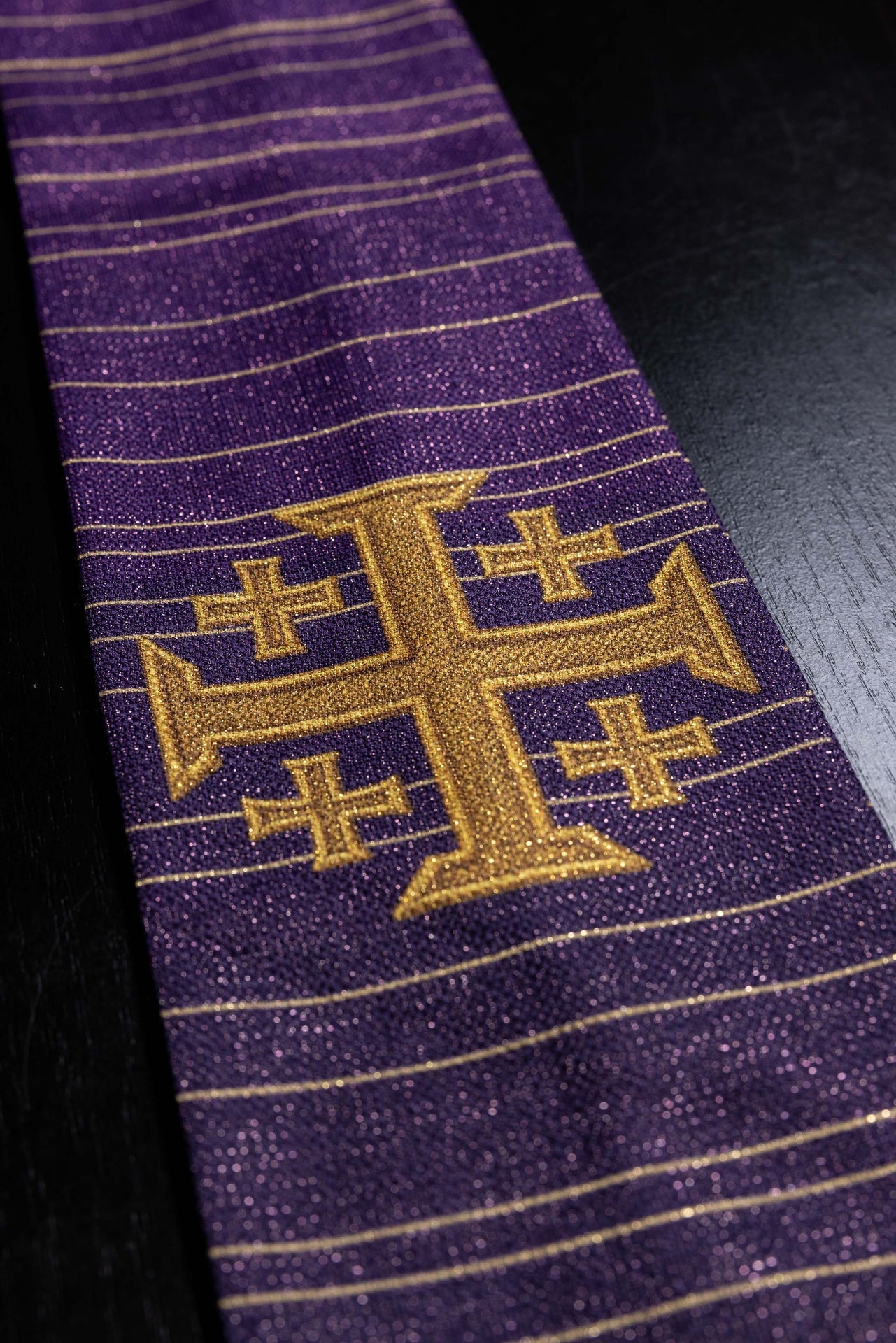 Printed Chasuble with Jerusalem Cross – Purple KOD/7001/03/40 - CHASUBLES.COM