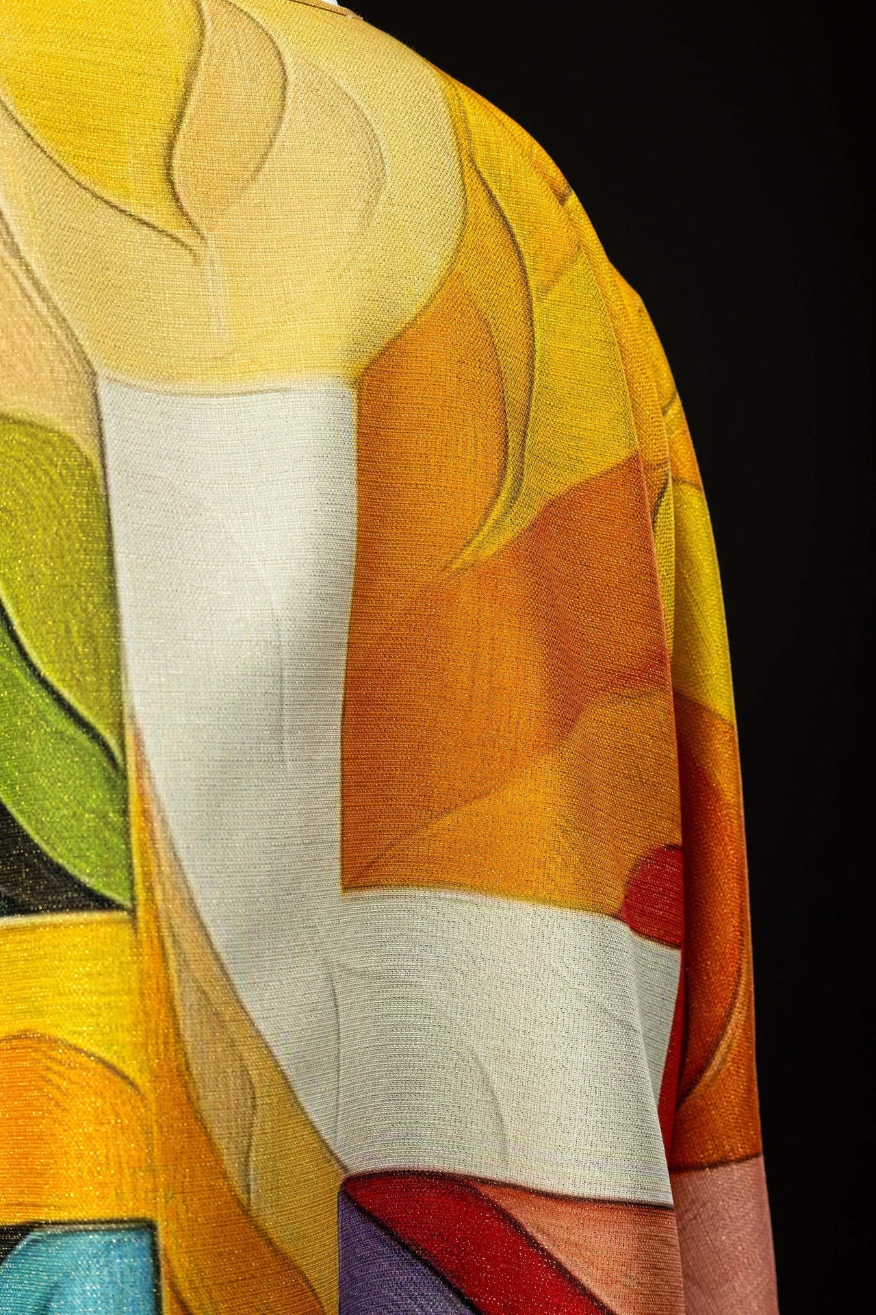 Printed colorful dalmatic with a cross motif KOD/1005/99/40 - CHASUBLES.COM