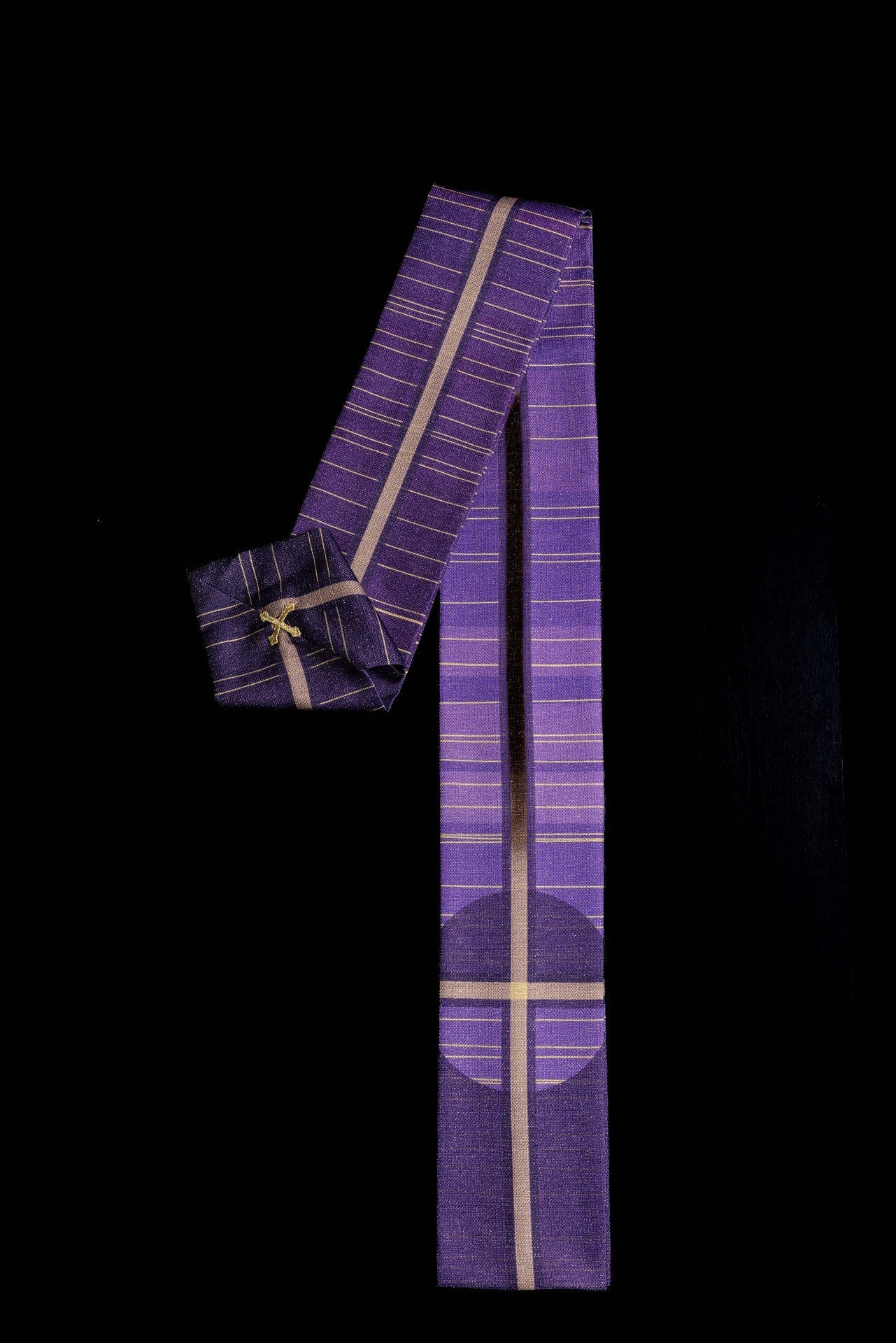 Printed Purple Chasuble with Cross Motif KOD/7010/03/40 - CHASUBLES.COM