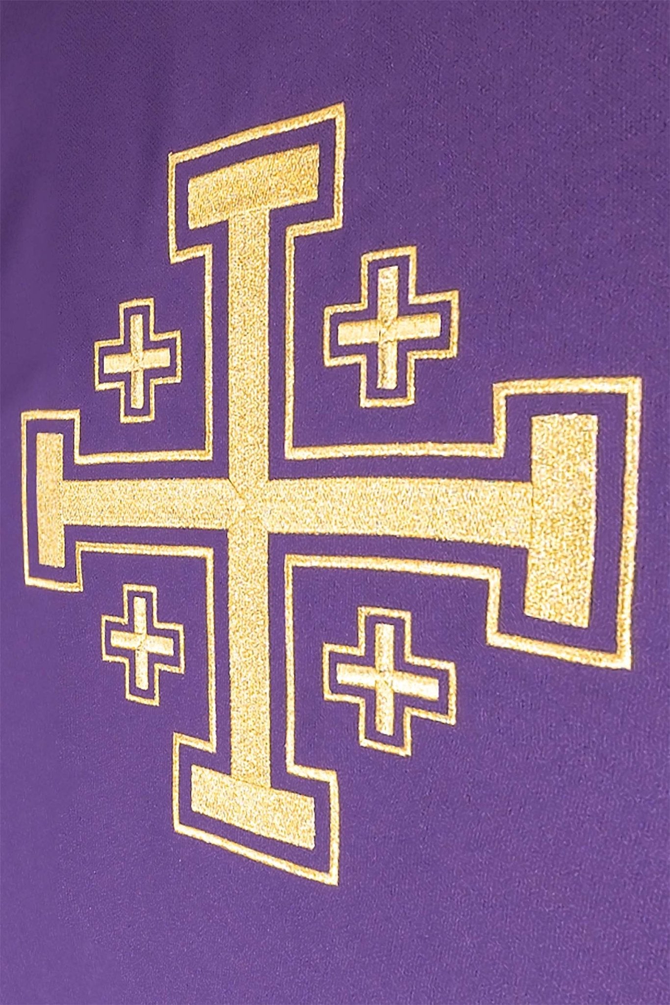 Purple chasuble embroidered with a cross motif KDT/7146/03/12 - CHASUBLES.COM