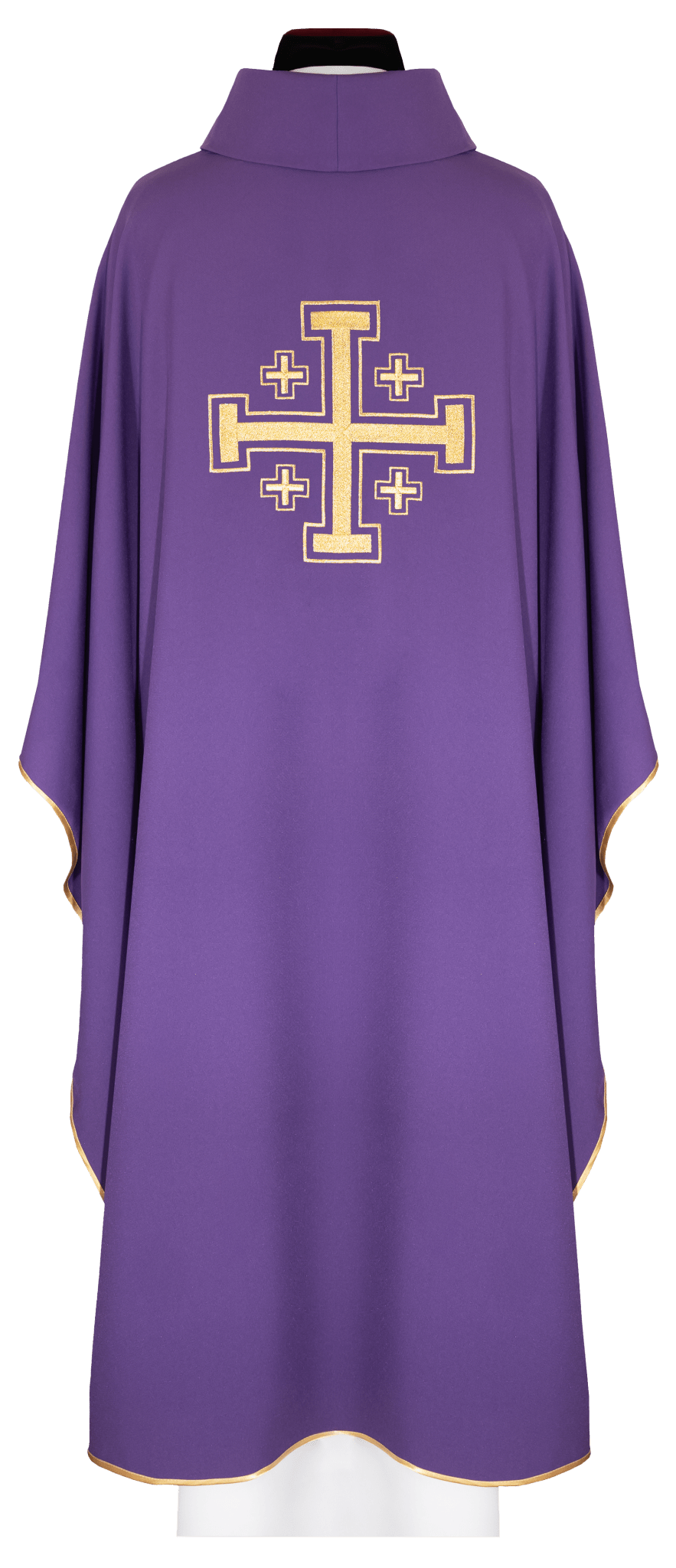 Purple chasuble embroidered with a cross motif KDT/7146/03/12 - CHASUBLES.COM