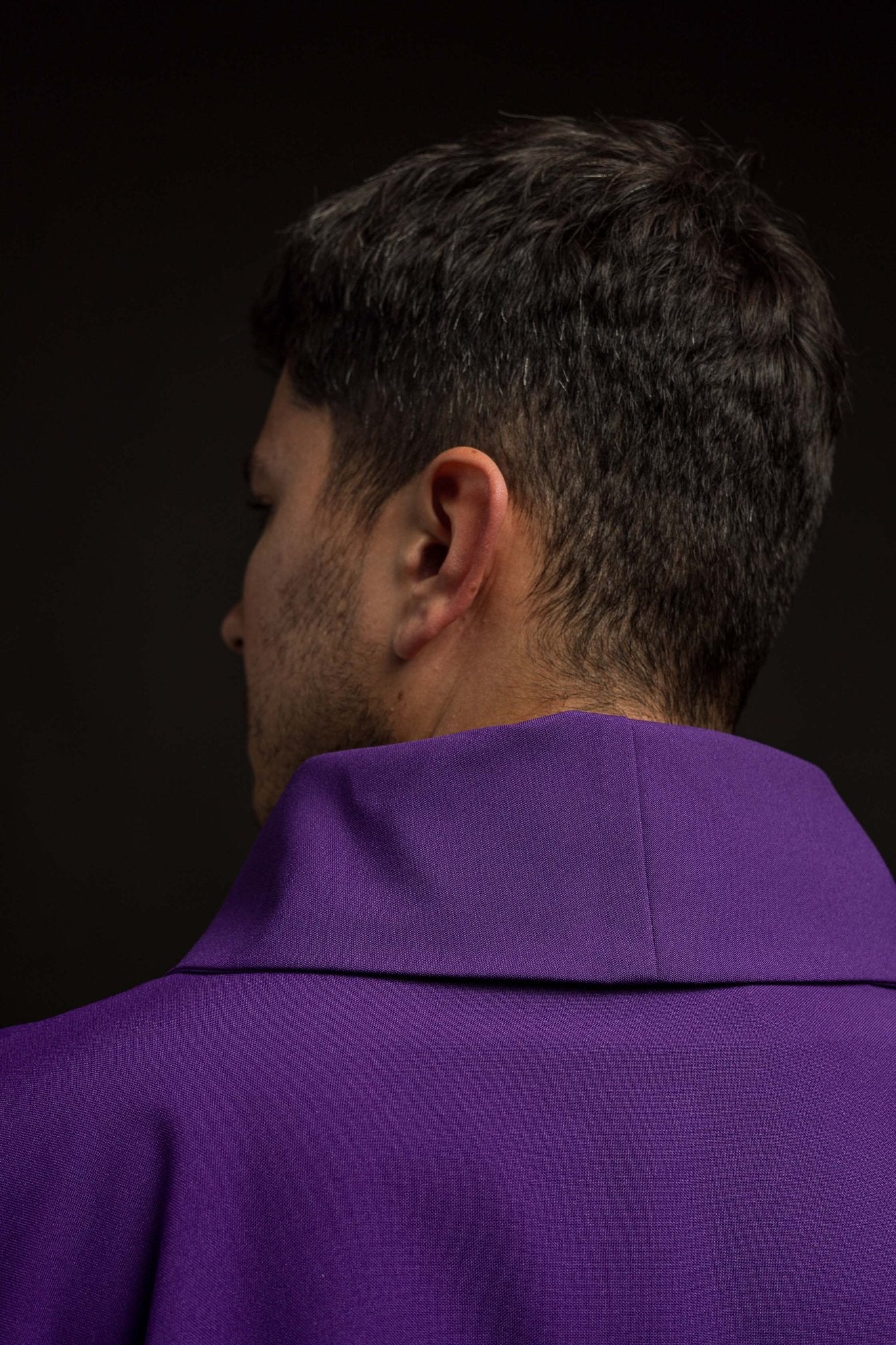Purple chasuble embroidered with cross motif KOR/002/03/12 FIOLET - CHASUBLES.COM