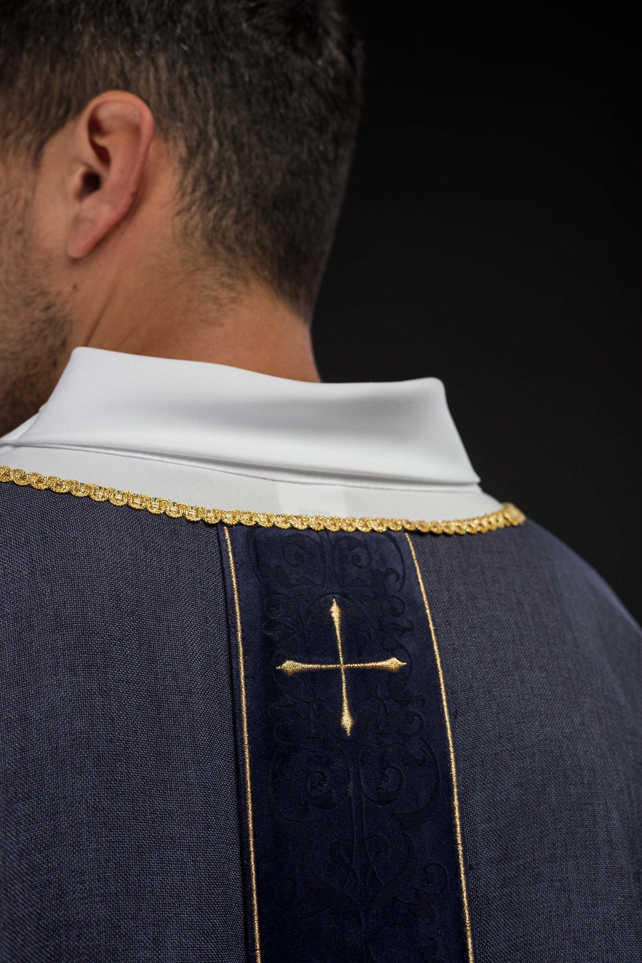 Purple Chasuble with Embroidered Cross Band LE/7074/03 - CHASUBLES.COM