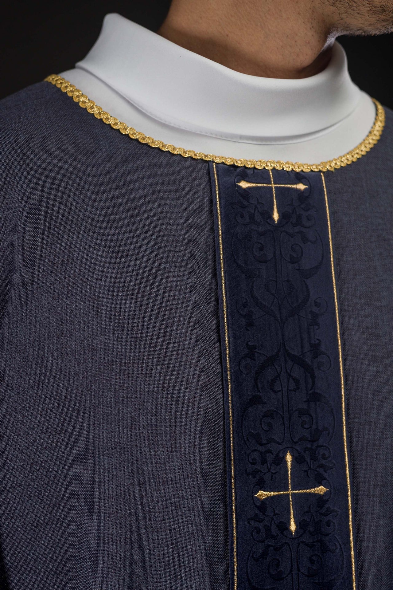 Purple Chasuble with Embroidered Cross Band LE/7074/03 - CHASUBLES.COM