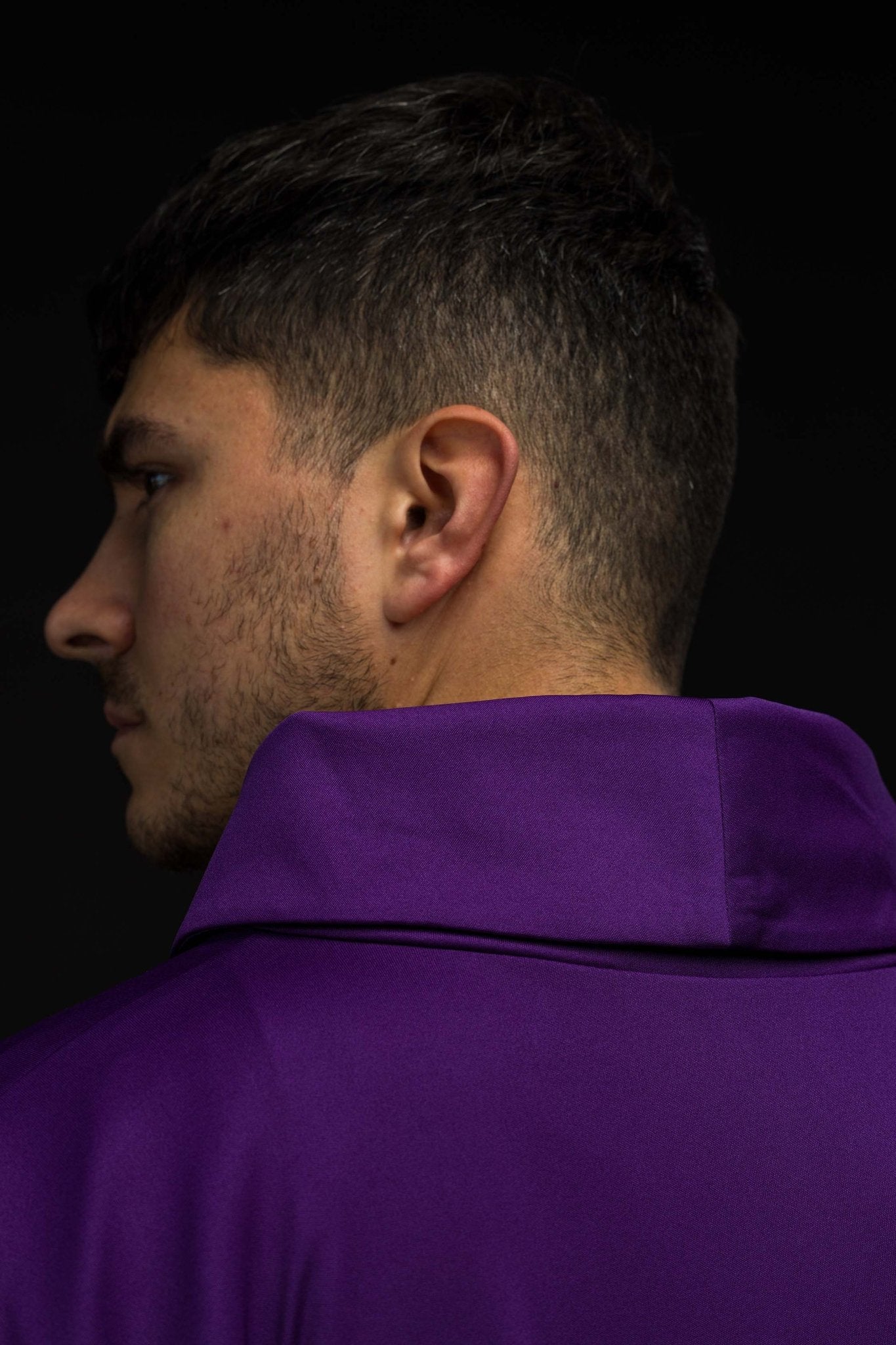 Purple chasuble with IHS made from sports fabric SACROLITE KOR/388/03/78 - CHASUBLES.COM