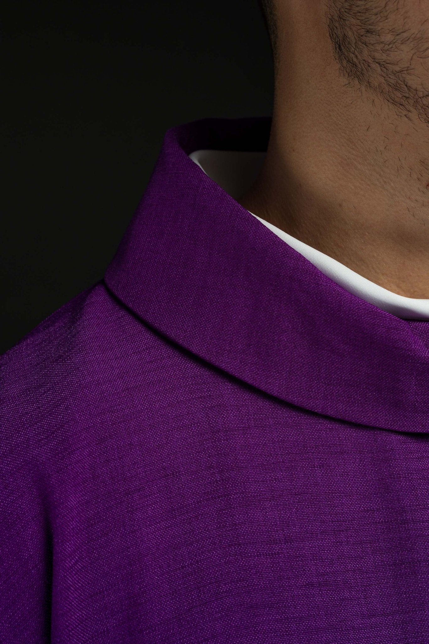 Purple chasuble with purple cross HA7035-03 FIOLET - CHASUBLES.COM