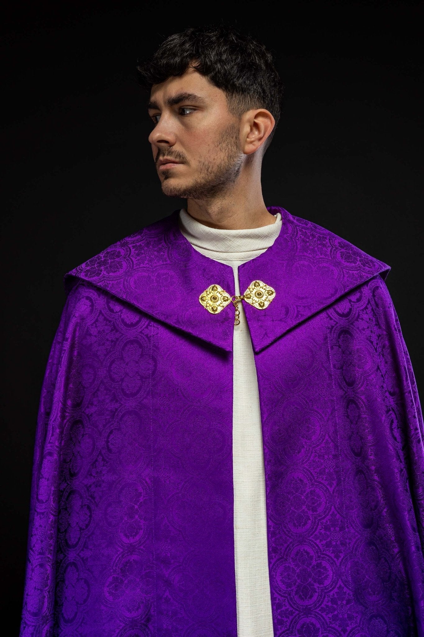 Purple Liturgical Cope – Jacquard Fabric KKP/161/03/11 145cm - HAFTINAUSA.COM