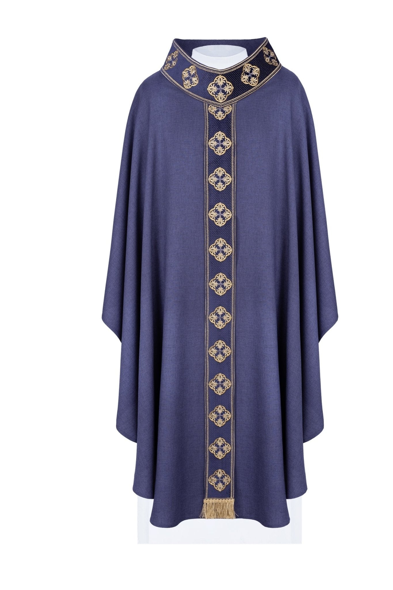 Purple priest chasuble with slim orphrey S - 7069 - 03 - 70 - HAFTINAUSA.COM