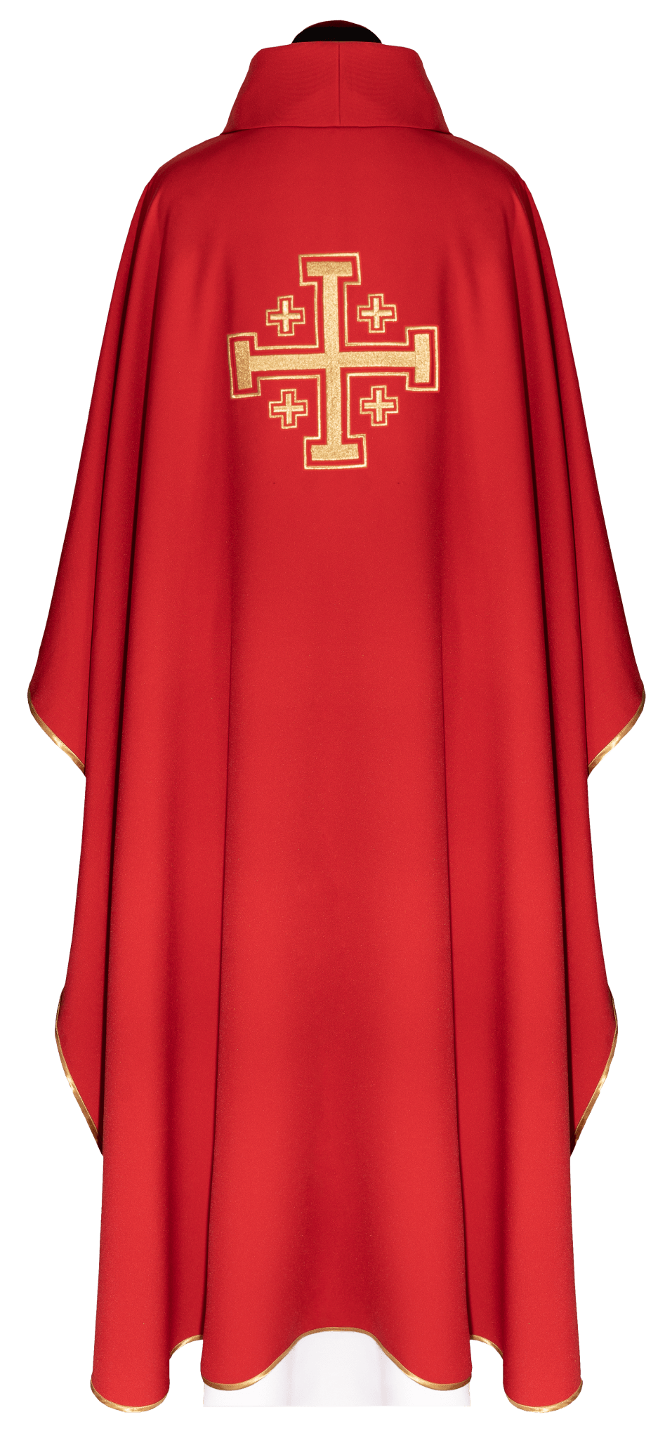 Red chasuble embroidered with a cross motif KDT/7146/02/12 - CHASUBLES.COM