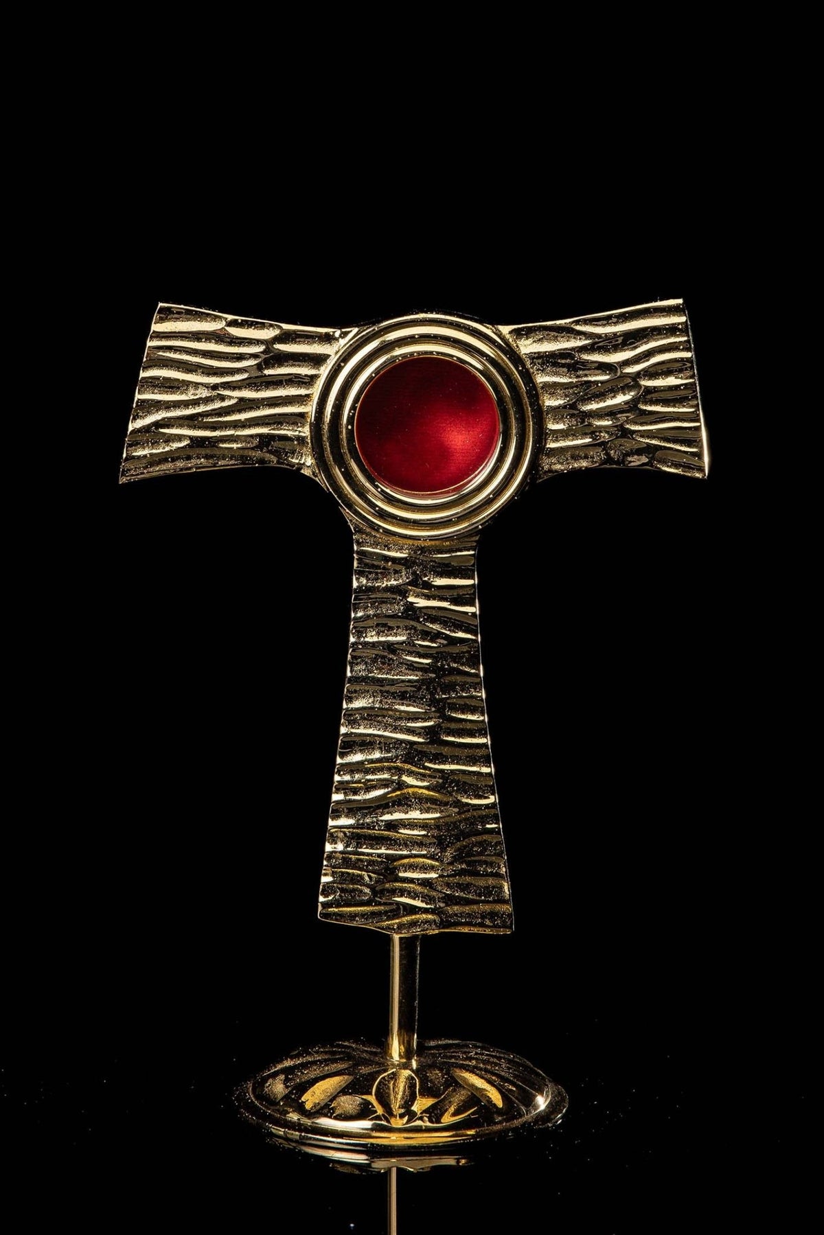 Reliquary - cross - Tau - brass HMCREL013 - CHASUBLES.COM