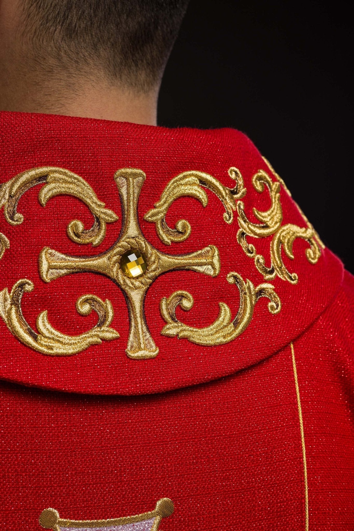 Richly embroidered chasuble with the image of Saint Florian KOW2/037/02/71 - HAFTINAUSA.COM