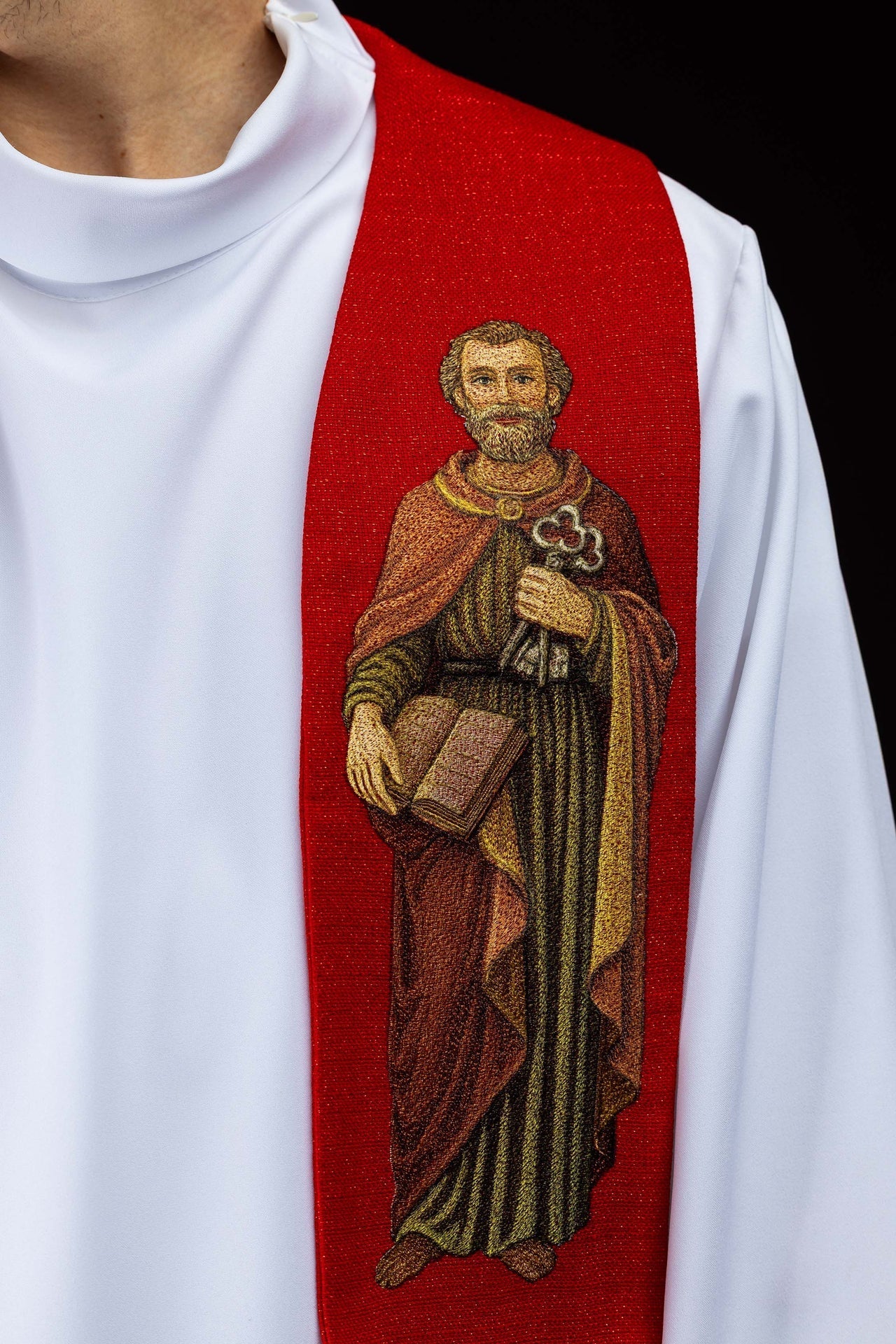 Richly embroidered stole with the image of Saints Peter and Paul KSW2/017/02/71 - CHASUBLES.COM