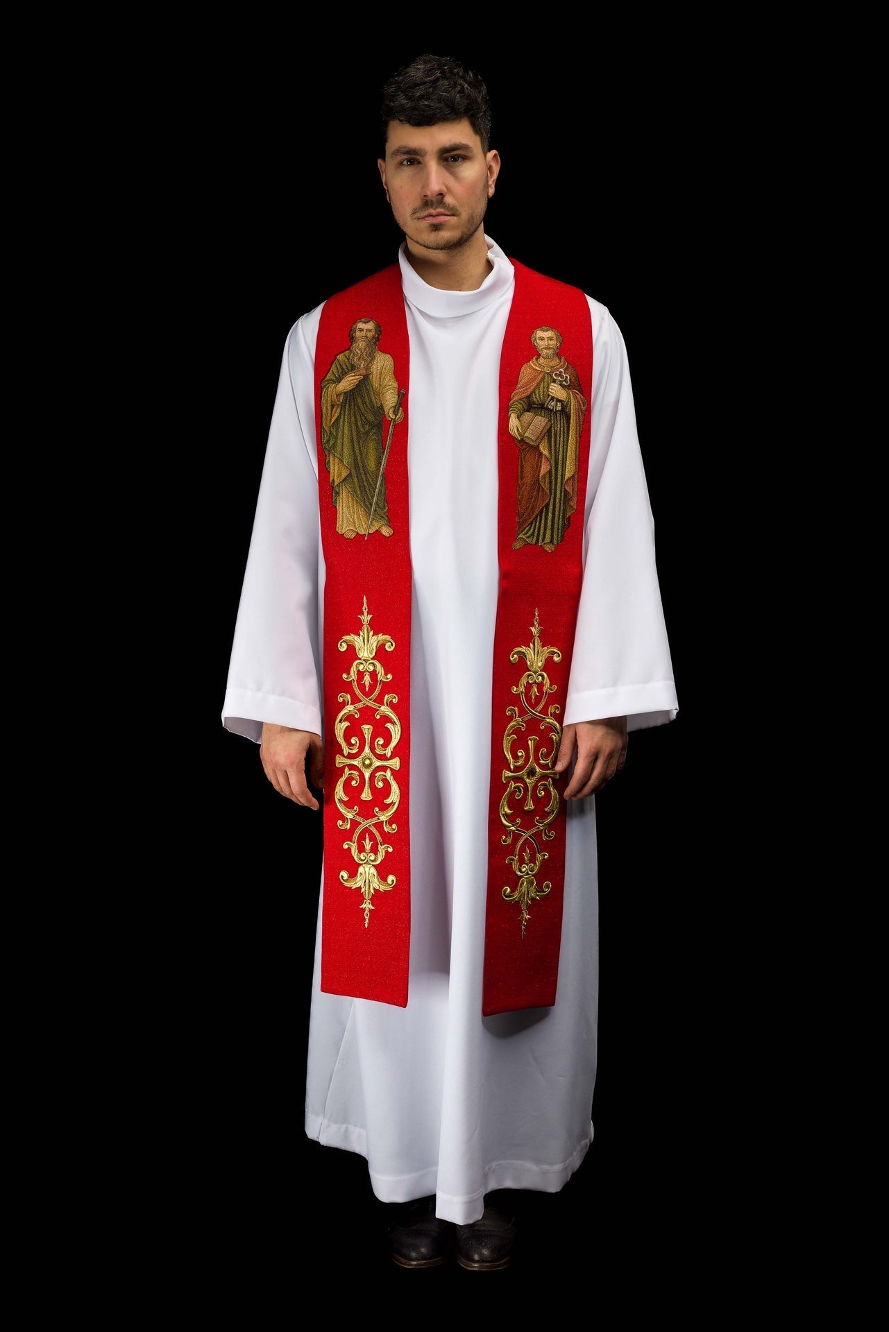 Richly embroidered stole with the image of Saints Peter and Paul KSW2/017/02/71 - CHASUBLES.COM