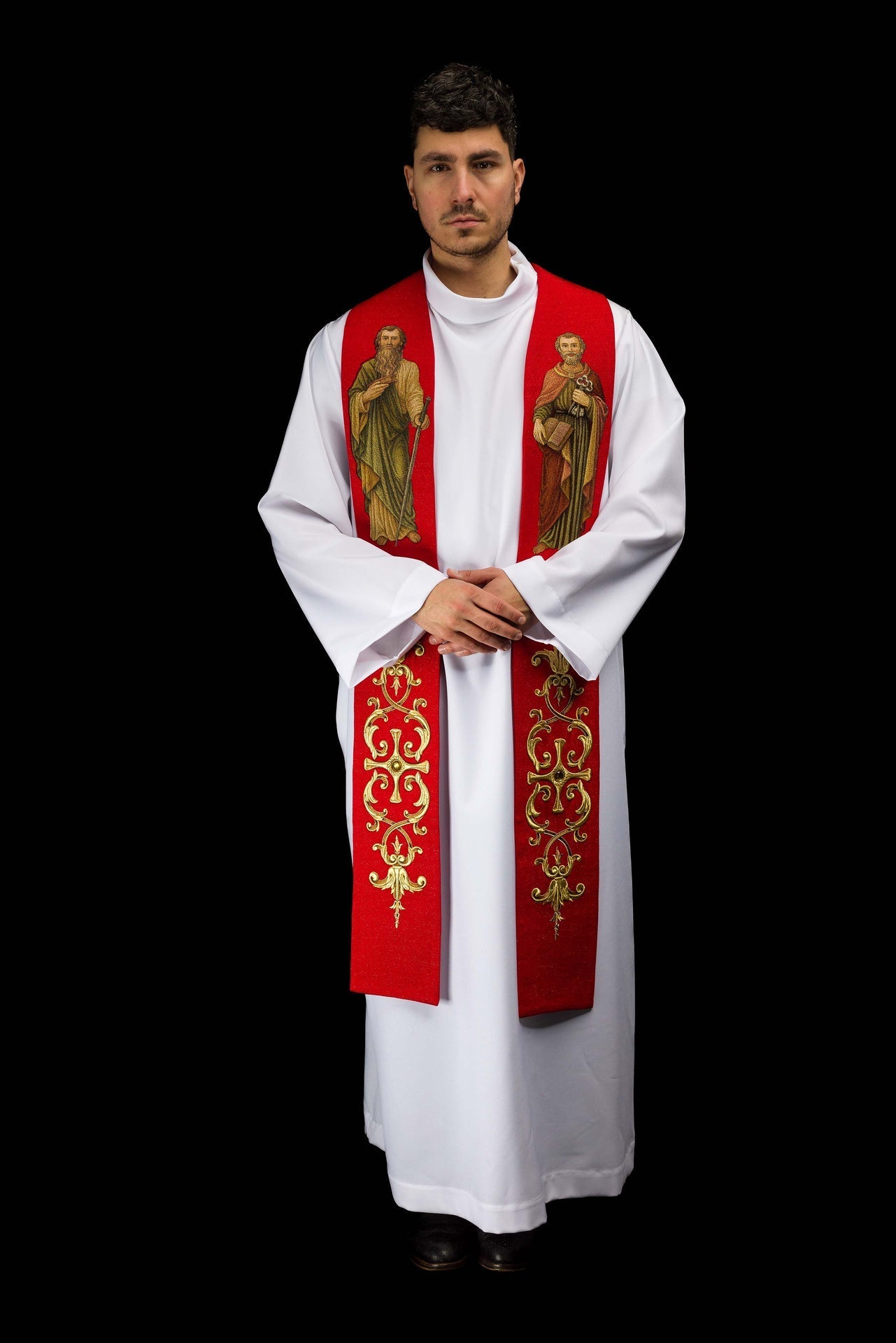 Richly embroidered stole with the image of Saints Peter and Paul KSW2/017/02/71 - CHASUBLES.COM
