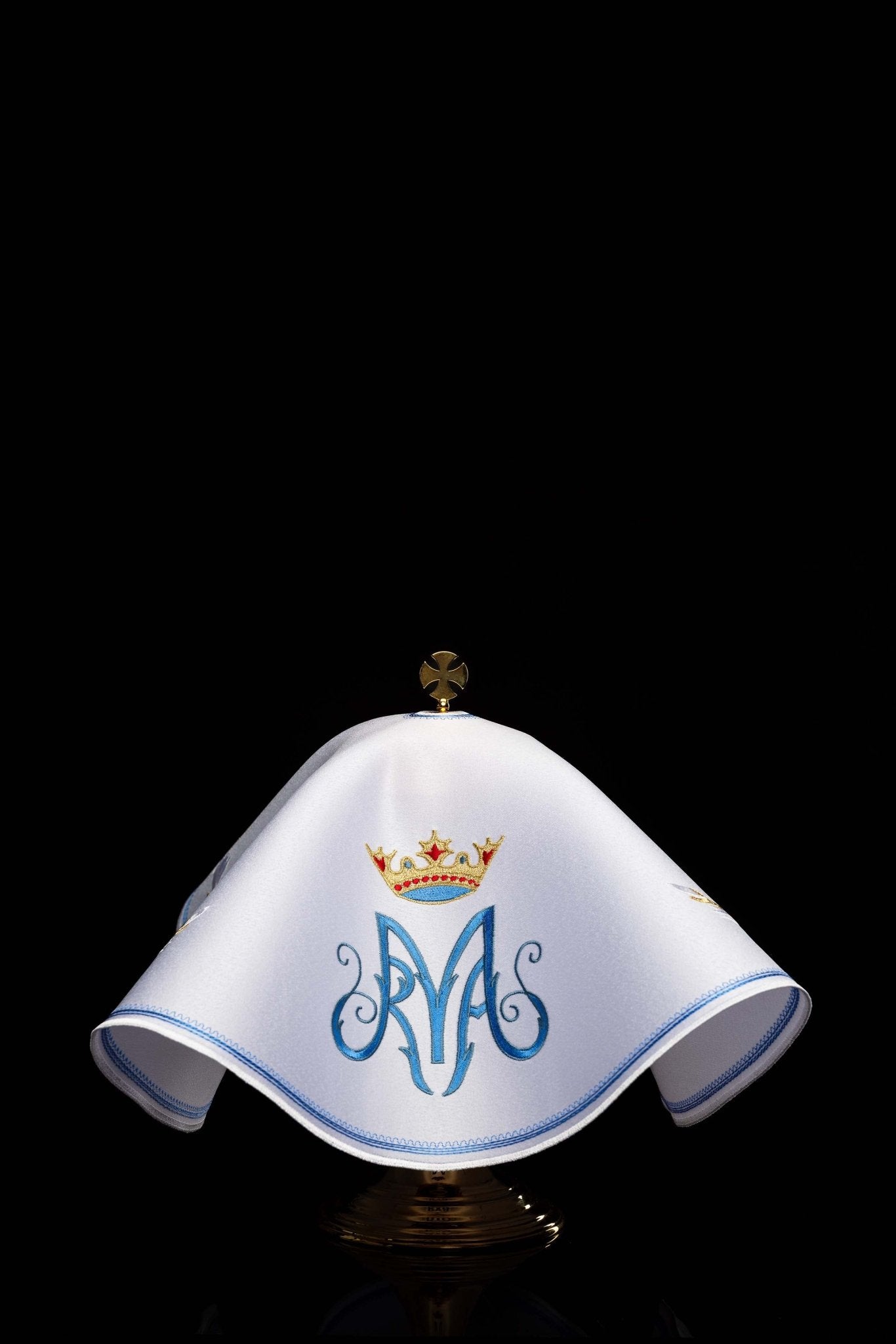 Round veil for a can with a Marian motif KWE/003/O/04 53cm BIAŁY - CHASUBLES.COM