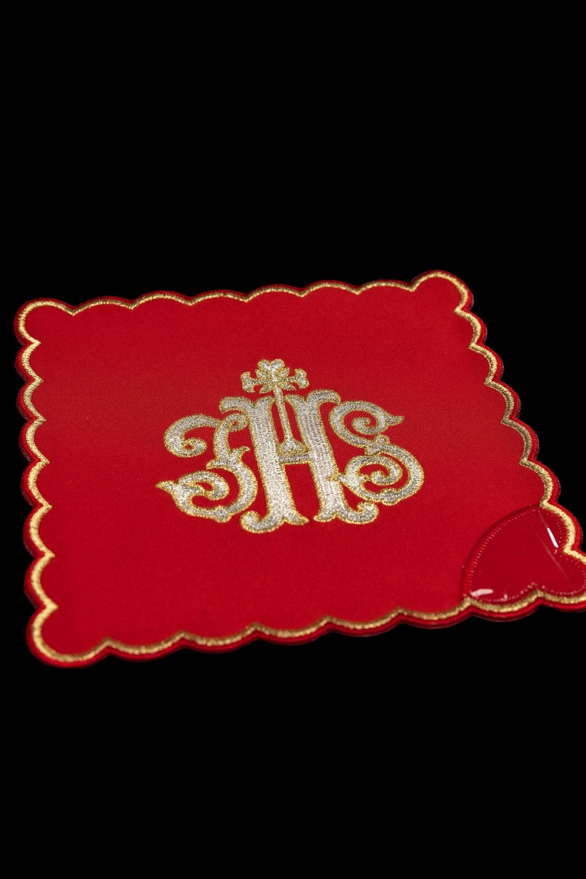 Set of Four Embroidered Chalice Palls with IHS Motif KPA4/072 18*18 - CHASUBLES.COM