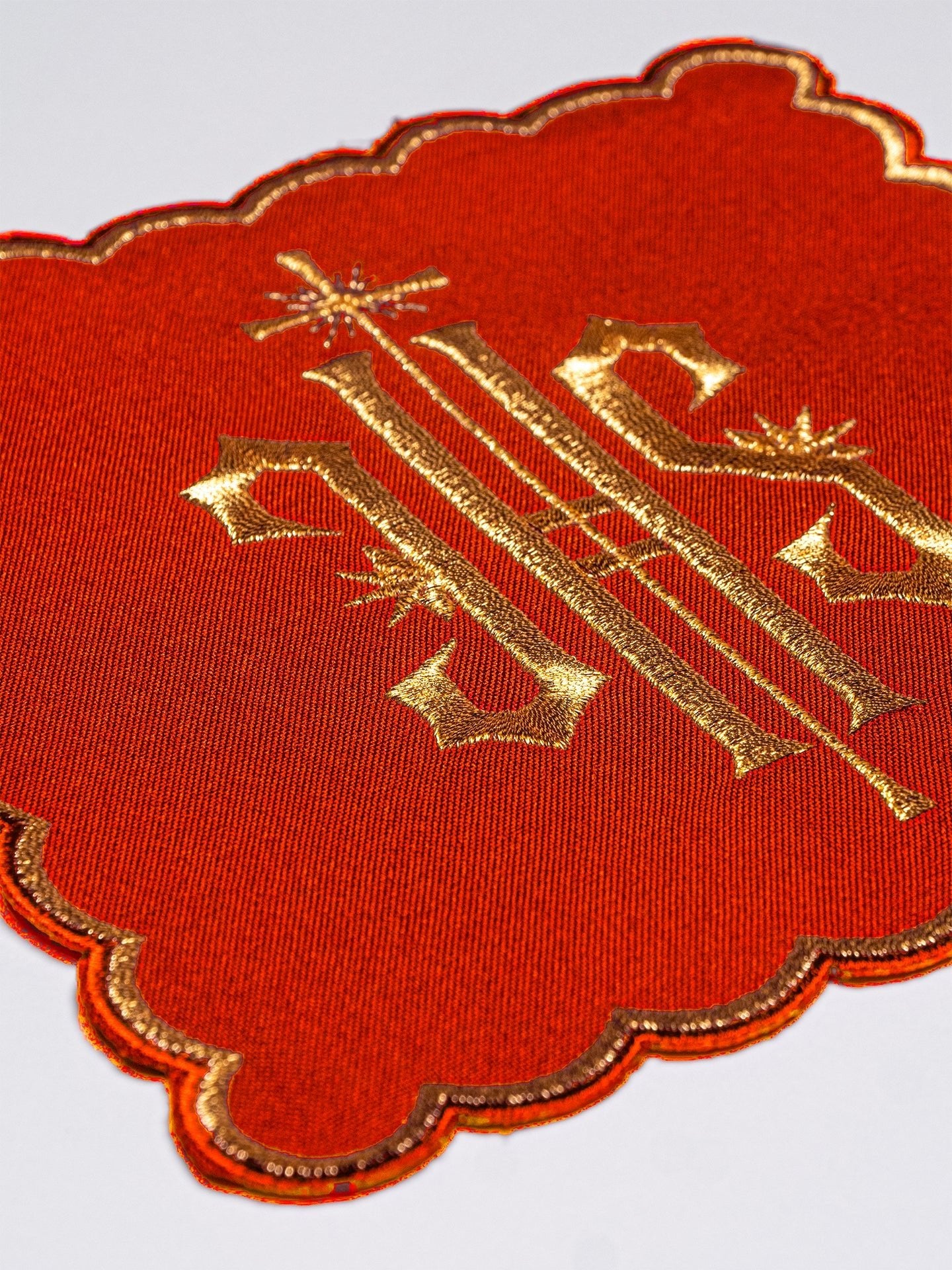 Set of palls with the IHS symbol in four liturgical colors KPA4/029 18*18 - CHASUBLES.COM