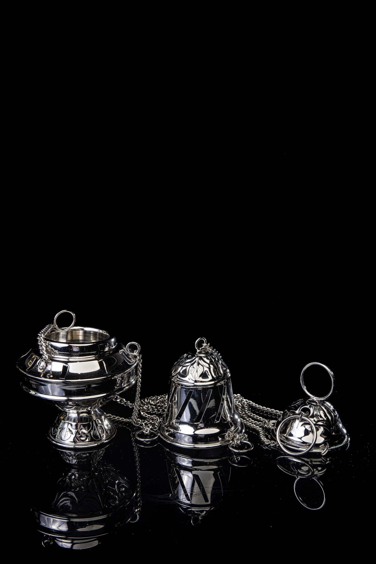 Thurible - 15 cm - Santiago de Compostela - brass - nickel P-01N - CHASUBLES.COM